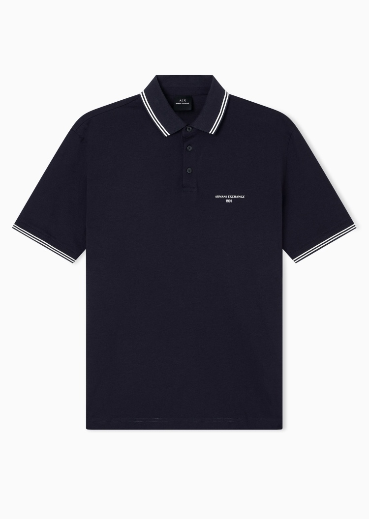 ARMANI EXCHANGE 男士全棉宽松短袖翻领Polo衫