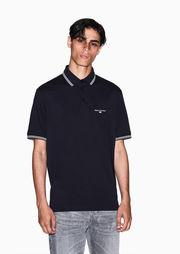 ARMANI EXCHANGE 男士全棉宽松短袖翻领Polo衫