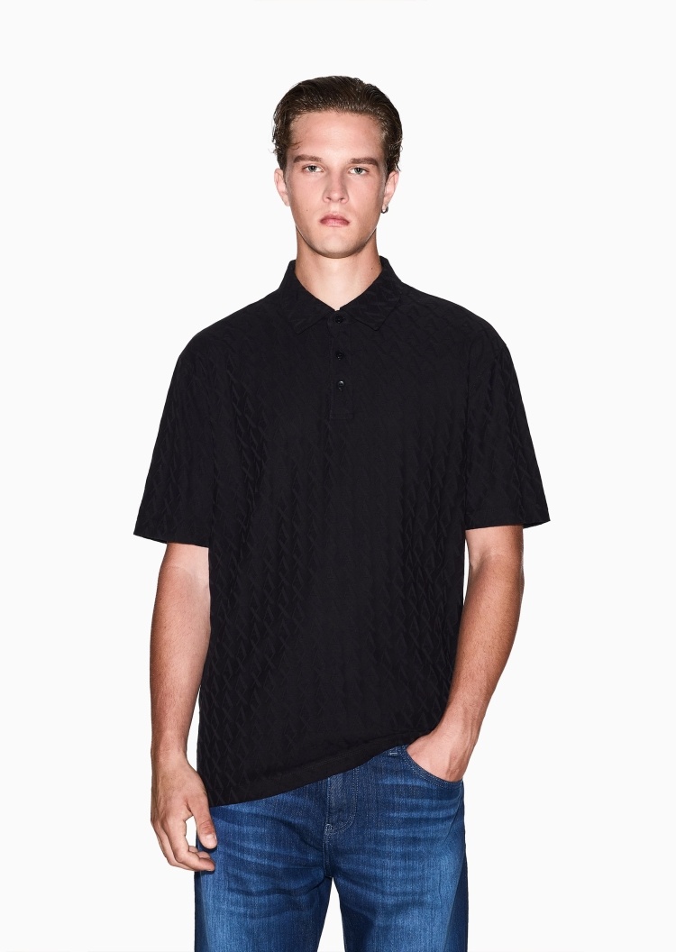 ARMANI EXCHANGE 男士丝光全棉合身短袖翻领Polo衫