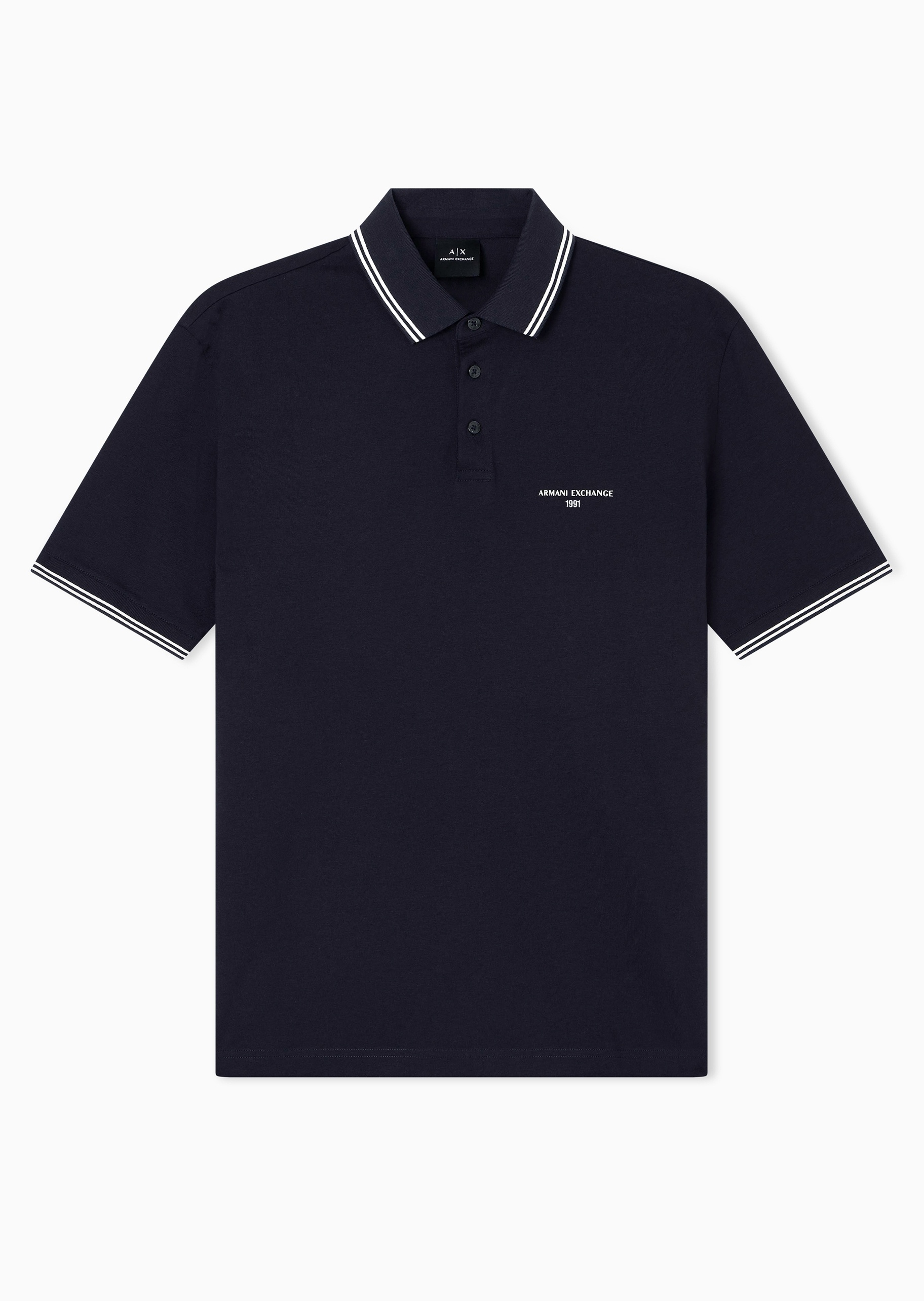 ARMANI EXCHANGE 男士全棉宽松短袖翻领Polo衫