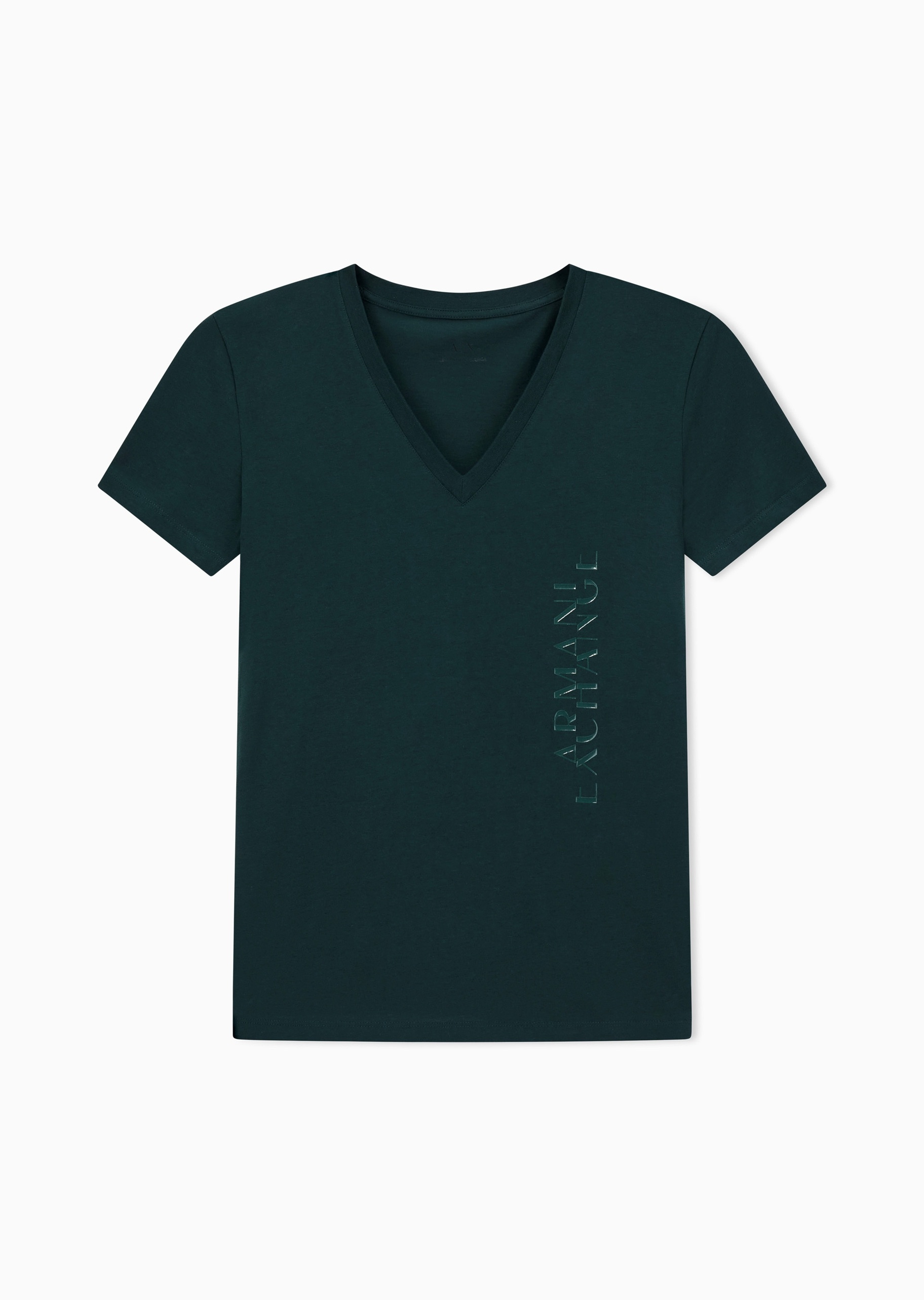 ARMANI EXCHANGE 女士纯棉合身短袖V领正肩纯色轻薄T恤衫