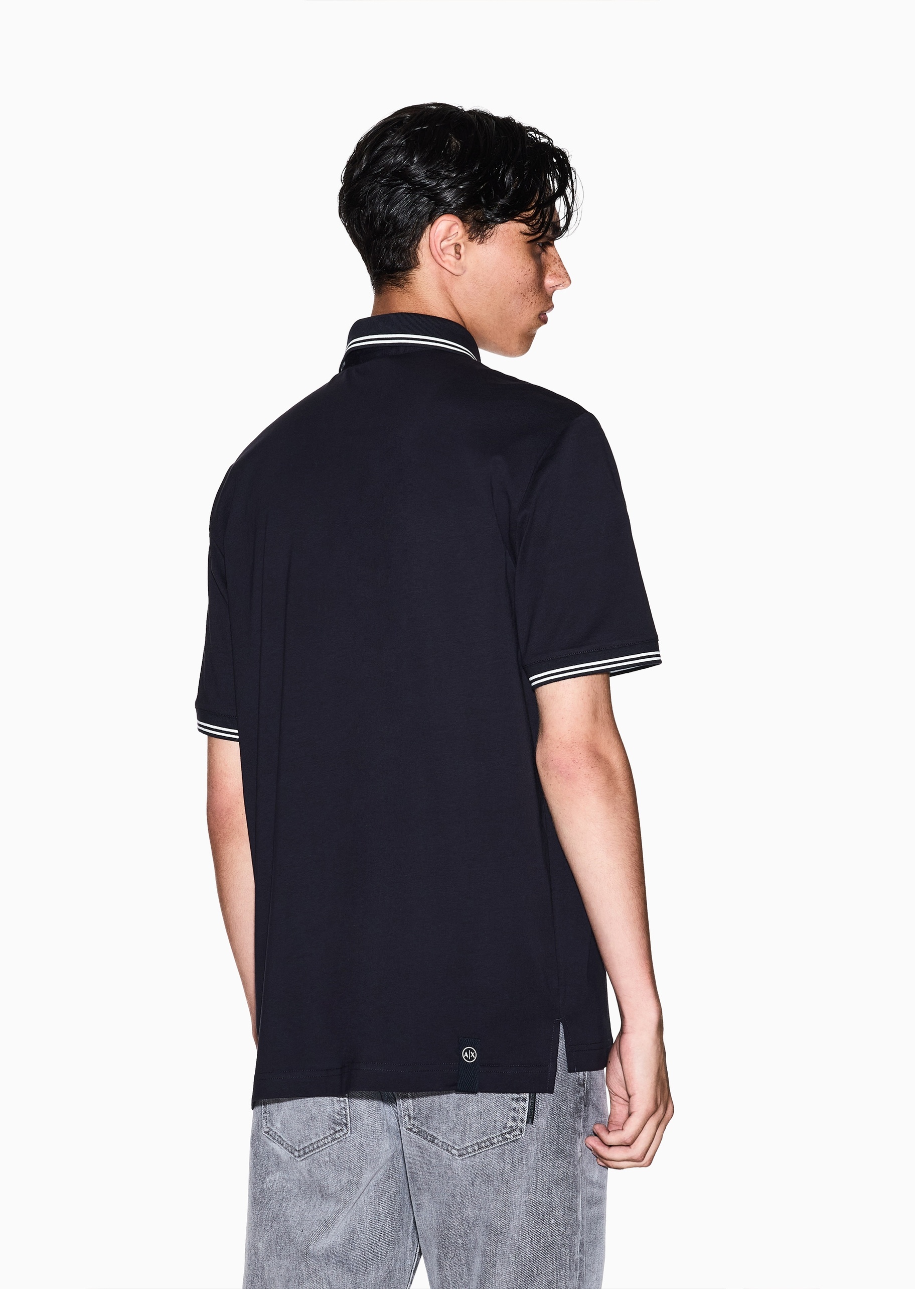 ARMANI EXCHANGE 男士全棉宽松短袖翻领Polo衫