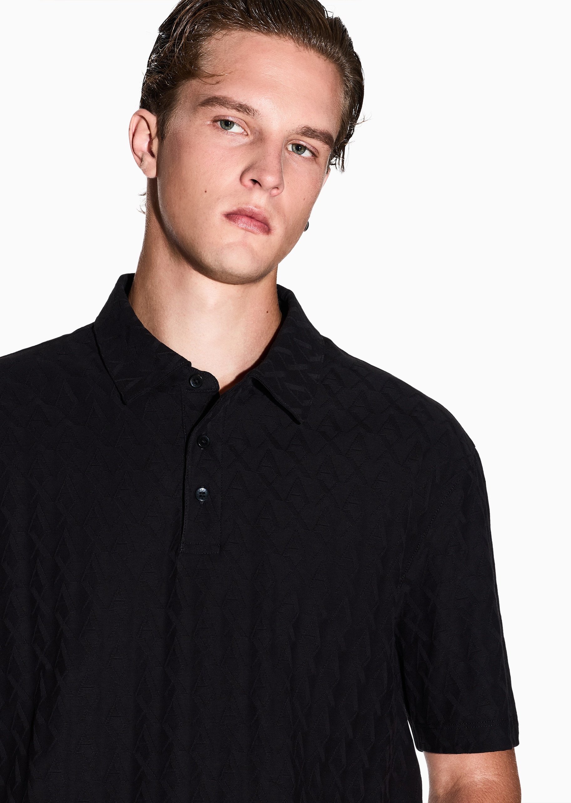 ARMANI EXCHANGE 男士丝光全棉合身短袖翻领Polo衫