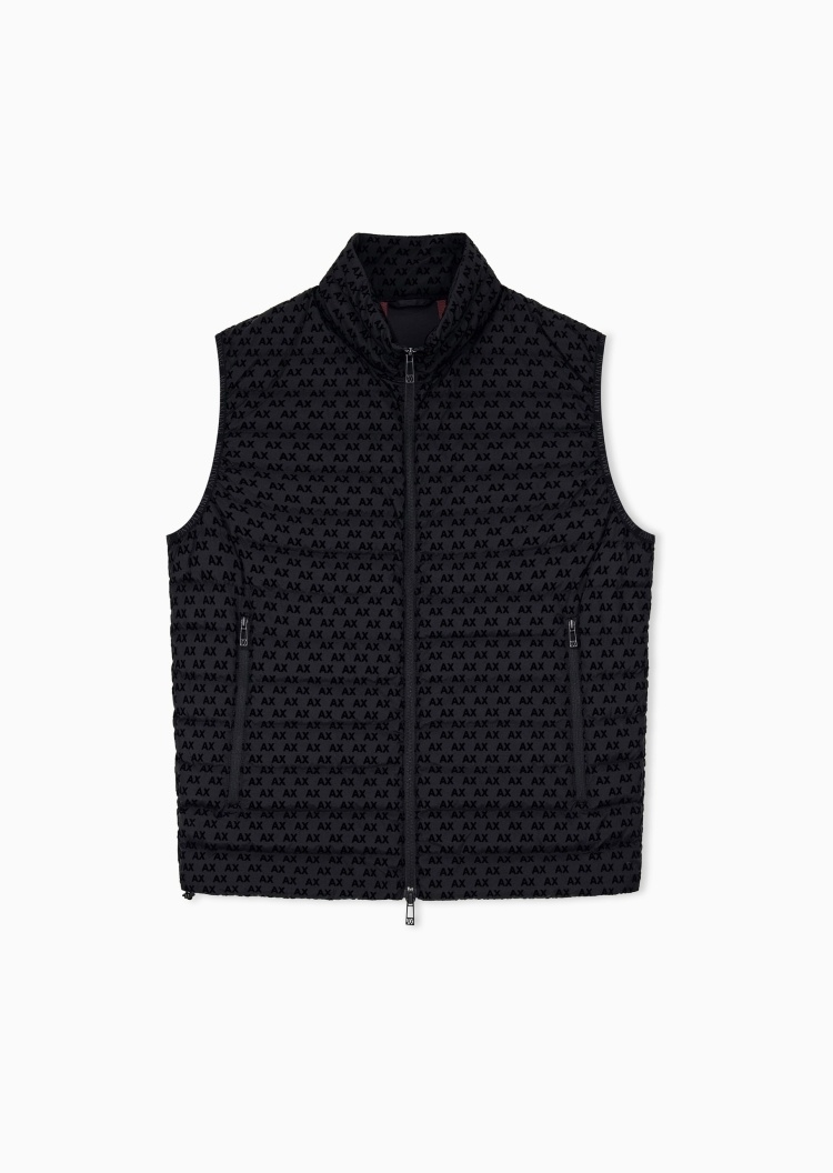 ARMANI EXCHANGE 男士立领绗缝通勤排骨羽绒马甲外套