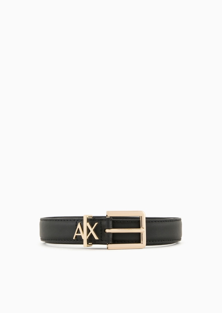 ARMANI EXCHANGE 女士镂空LOGO商务休闲通勤针扣腰带
