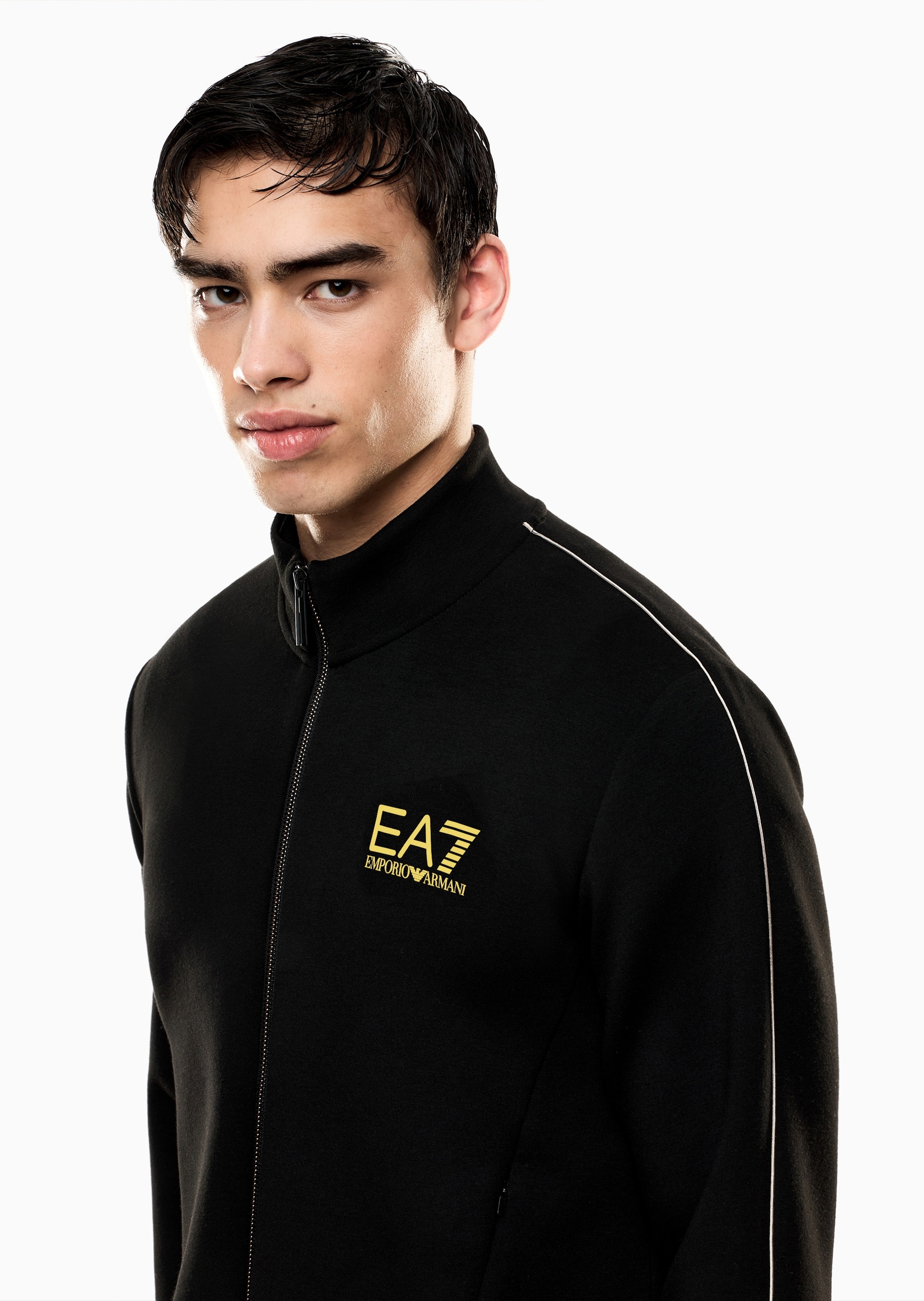EA7 男士立领休闲拉链开衫卫衣夹克外套