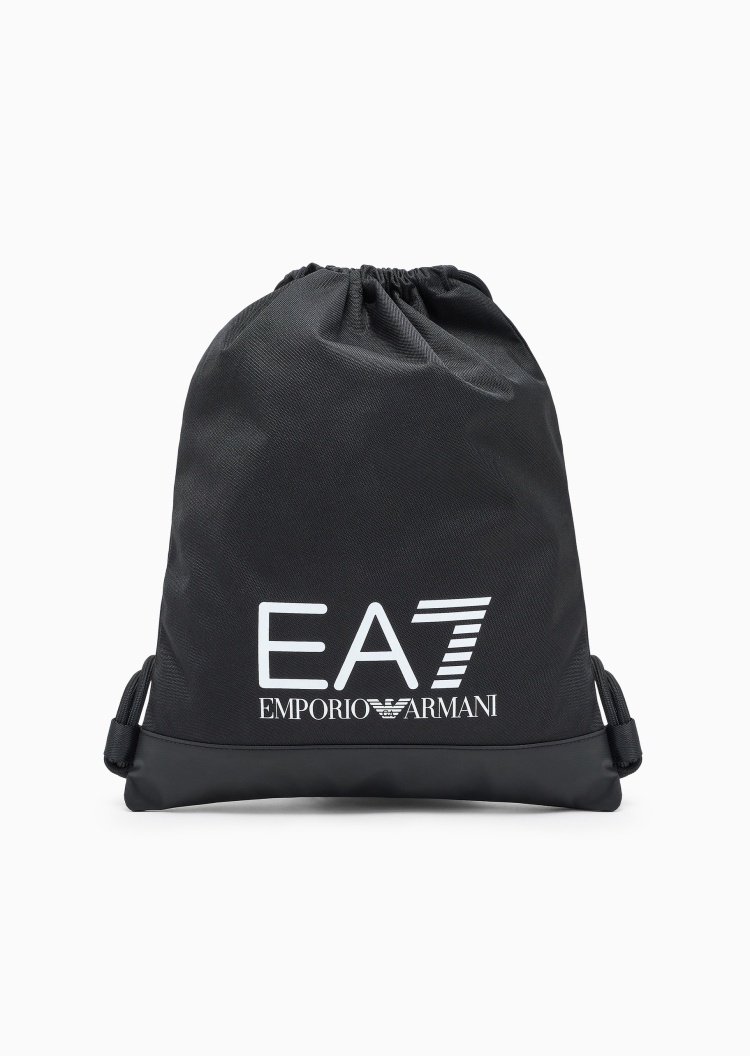 EA7 男女同款抽绳撞色LOGO印花双肩包
