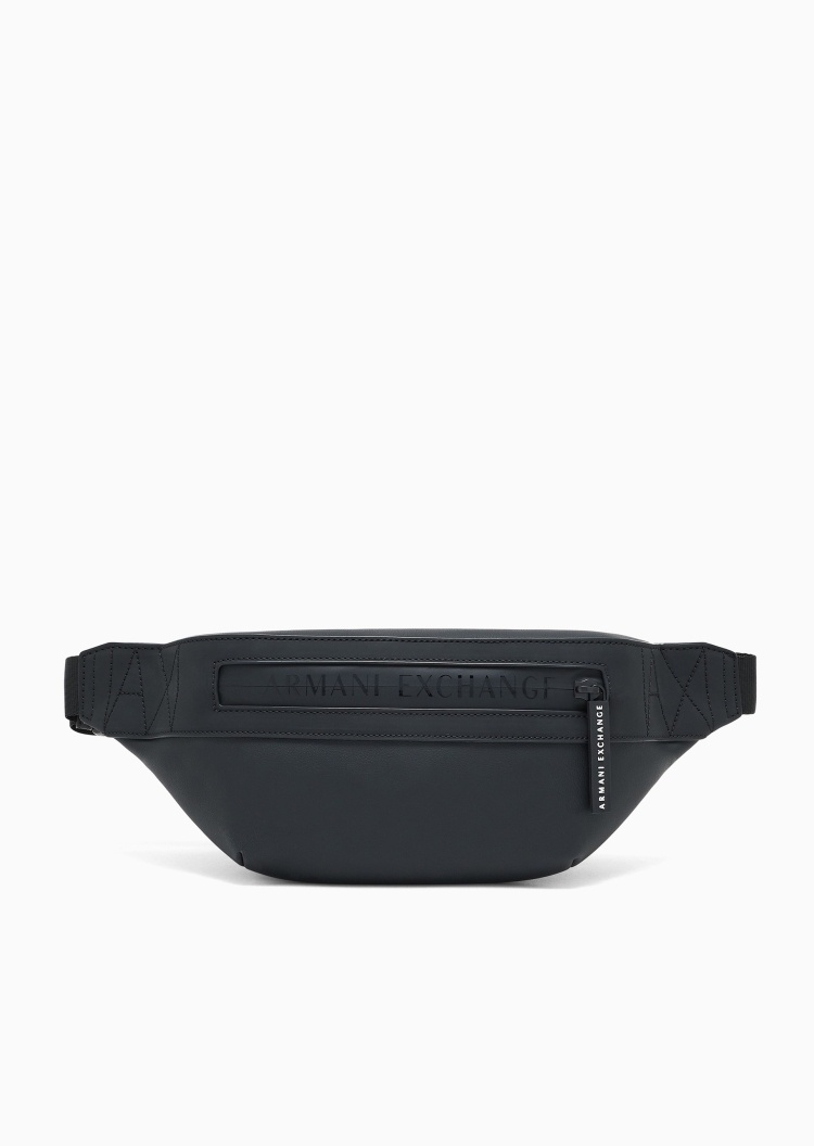 ARMANI EXCHANGE 男士拉链插扣可调节袢带通勤斜挎腰包