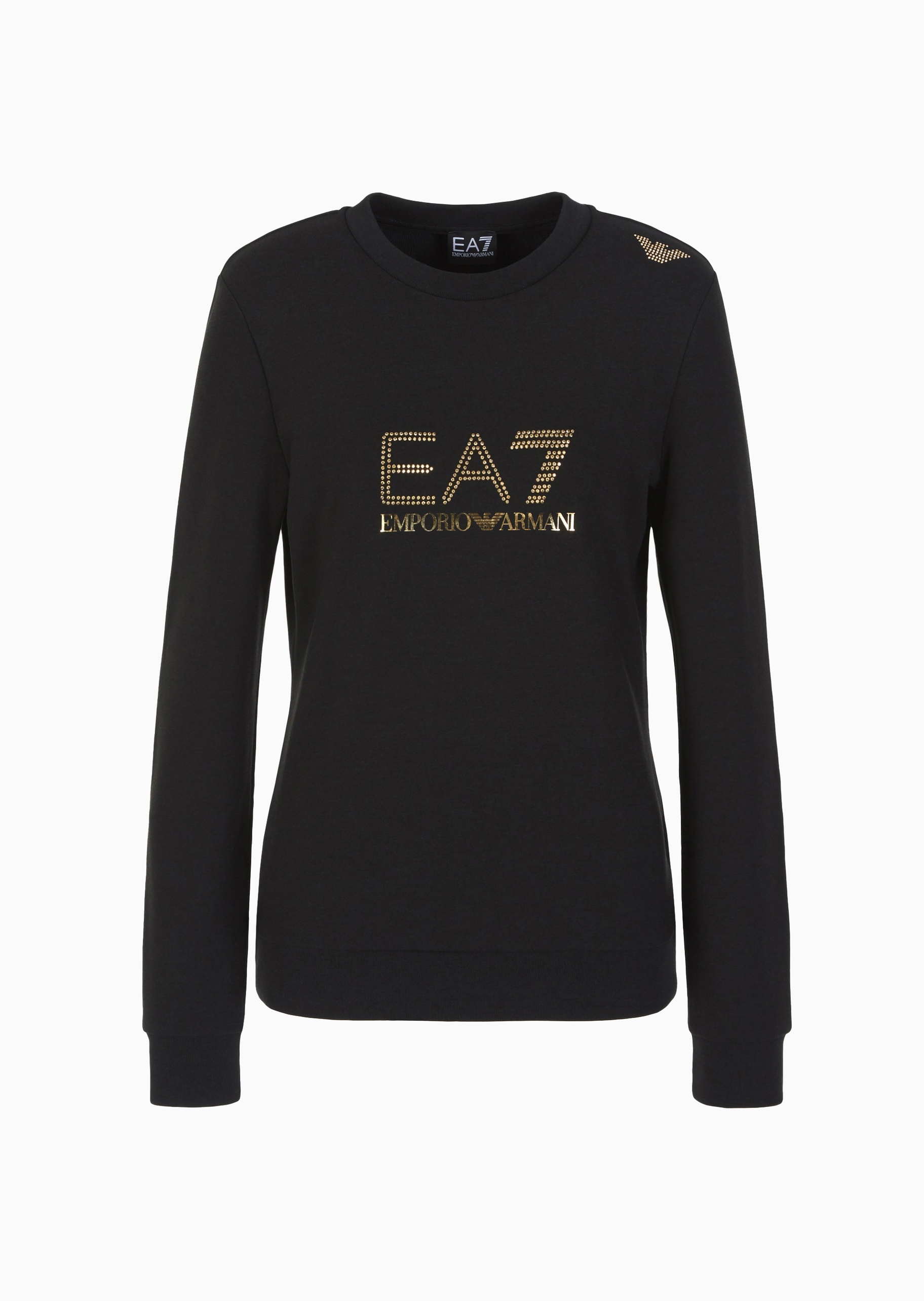 EA7 女士微弹合身长袖圆领创意健身训练卫衣