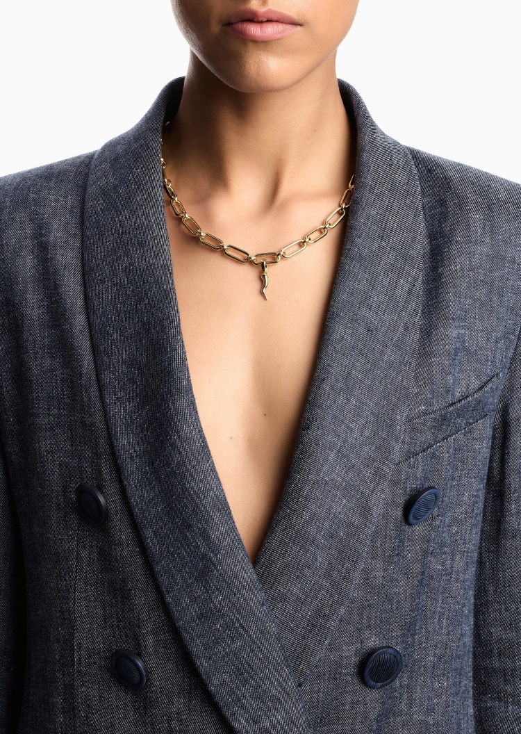Emporio Armani 女士复古金色可拆夹扣小辣椒吊坠