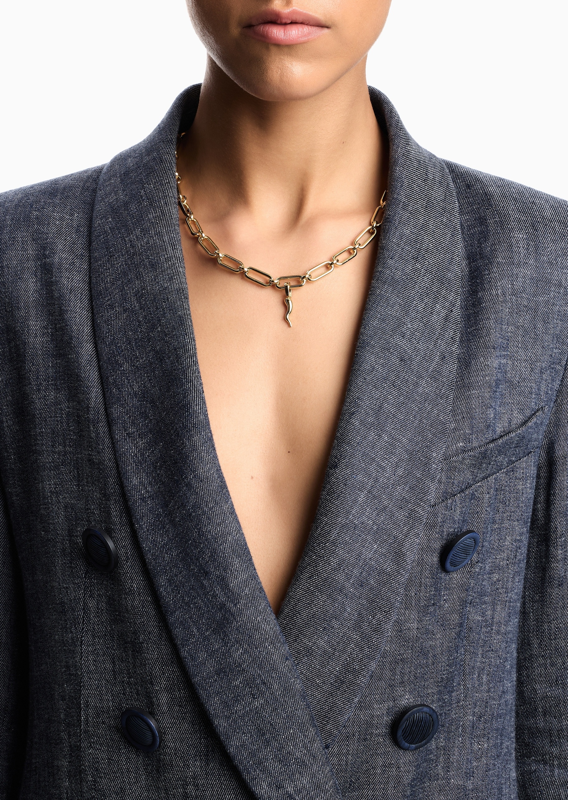 Emporio Armani 女士复古金色可拆夹扣小辣椒吊坠