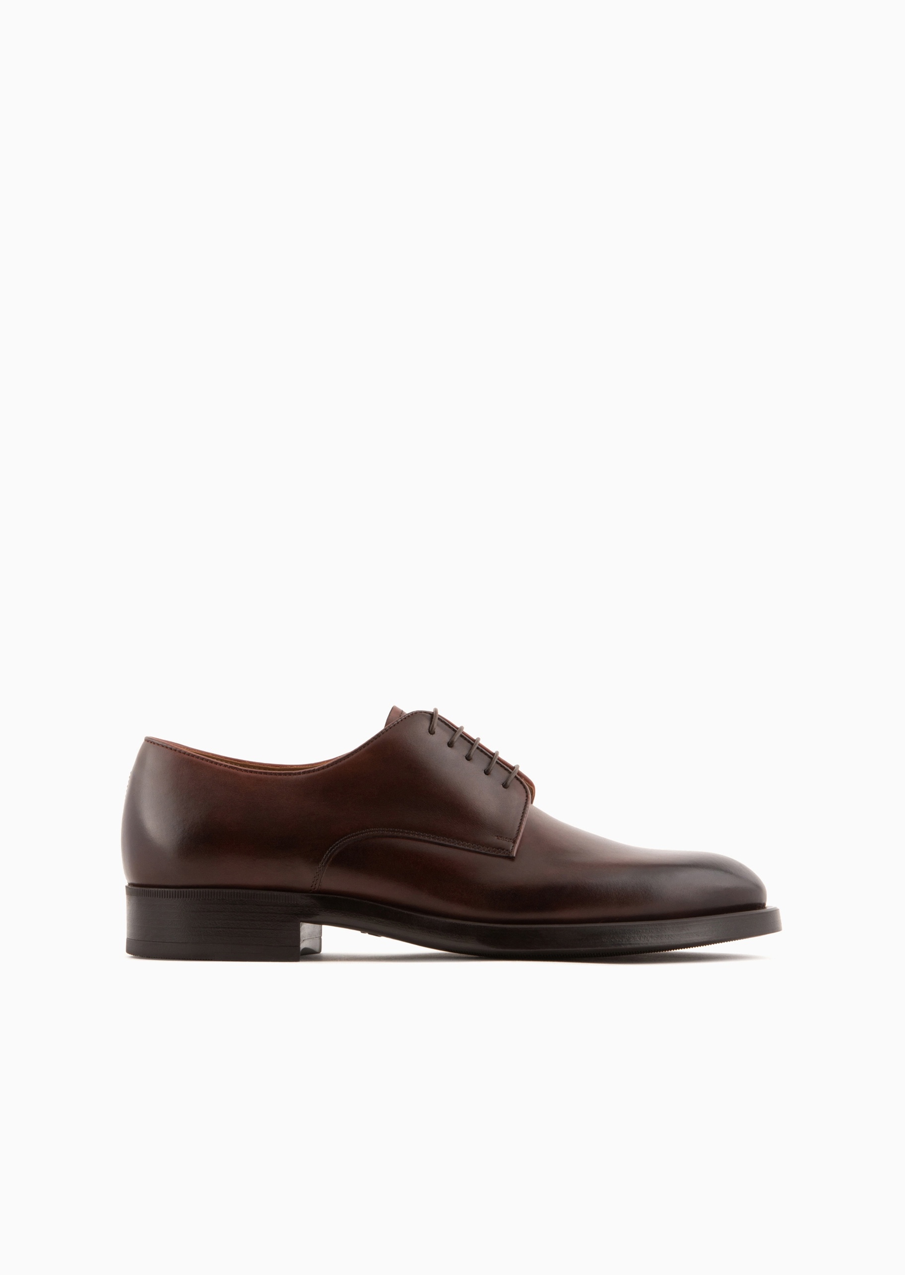 Giorgio Armani 男士犊牛皮革低帮粗跟休闲商务复古系带鞋