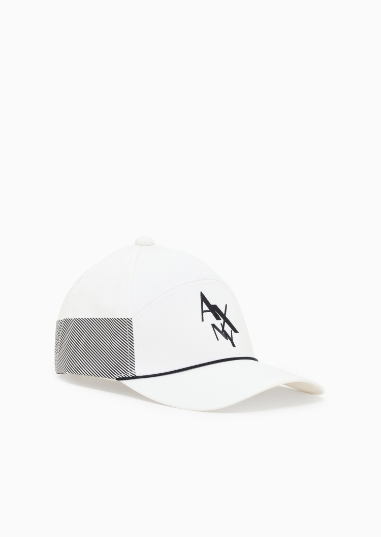 ARMANI EXCHANGE 男士排扣圆顶弯檐标识刺绣撞色棒球帽