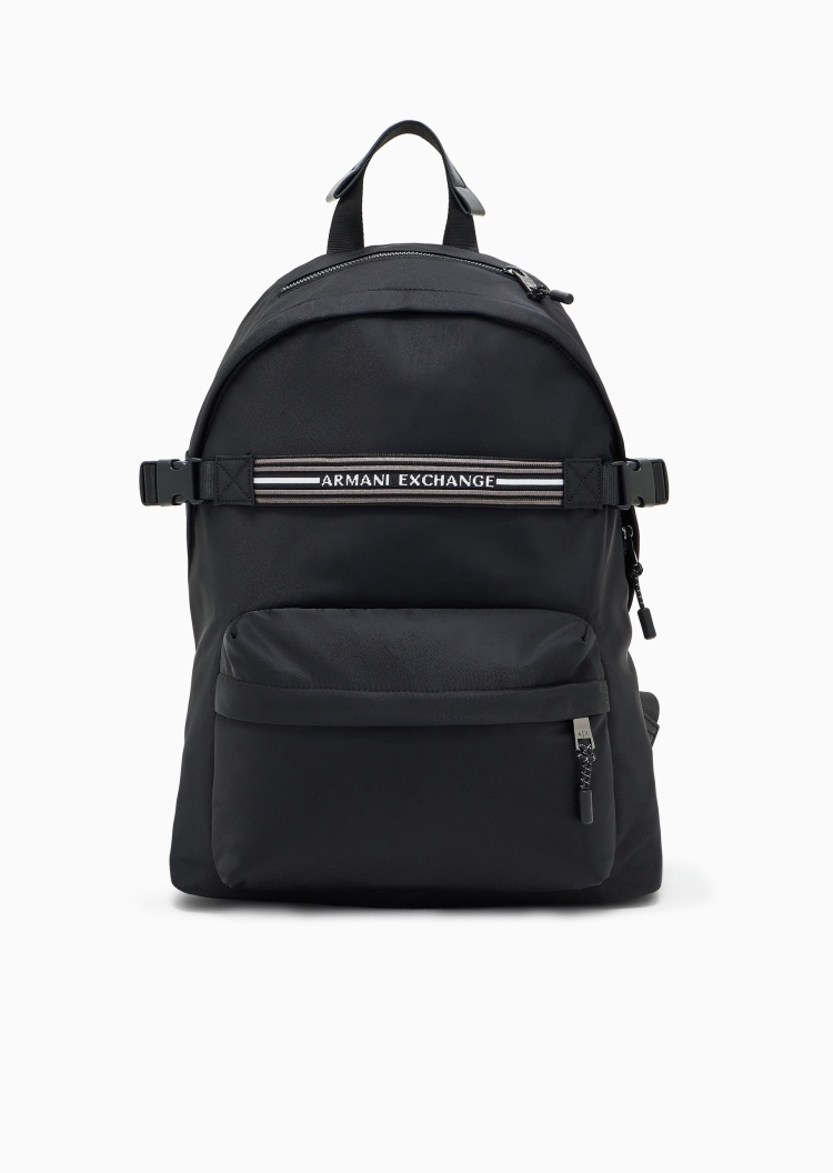 ARMANI EXCHANGE 男士大容量拉链可调节撞色织带手提双肩包