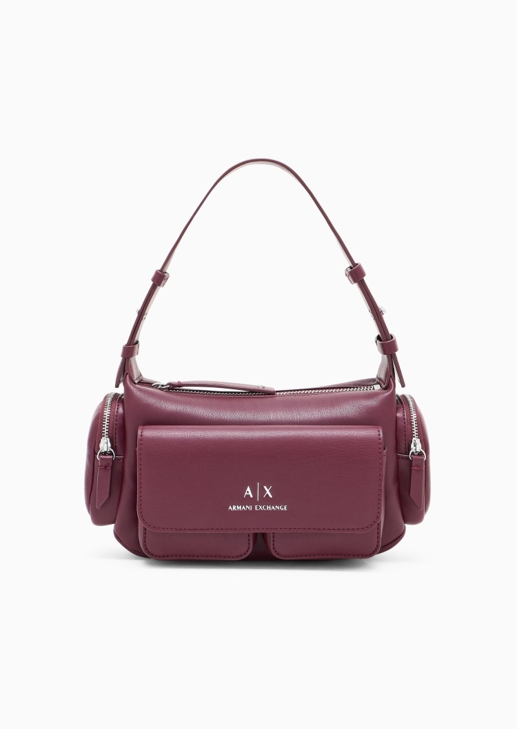 ARMANI EXCHANGE 女士拉链Hobo可调节手提单肩包