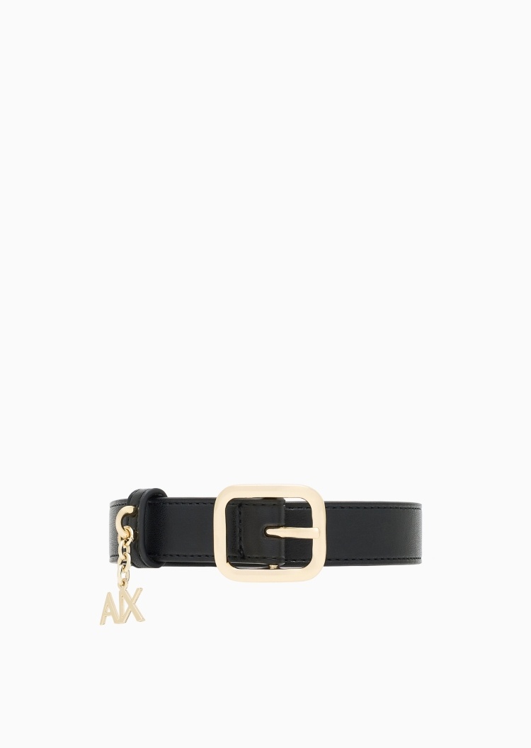 ARMANI EXCHANGE 女士细款方形带扣字母吊坠针扣腰带