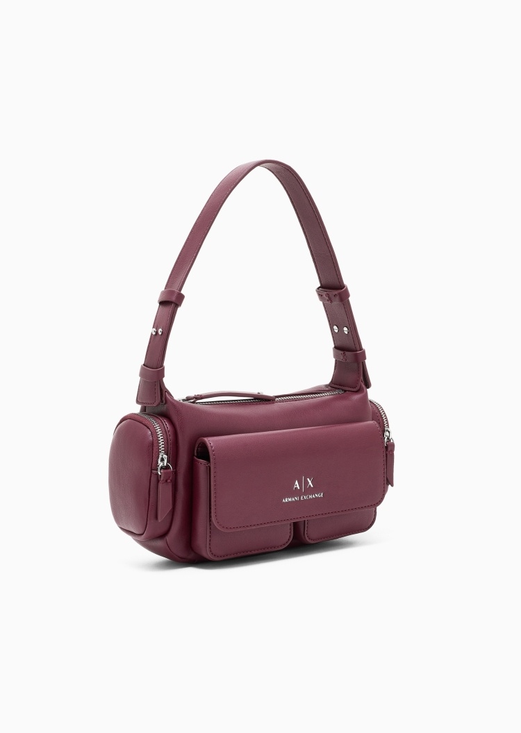 ARMANI EXCHANGE 女士拉链Hobo可调节手提单肩包