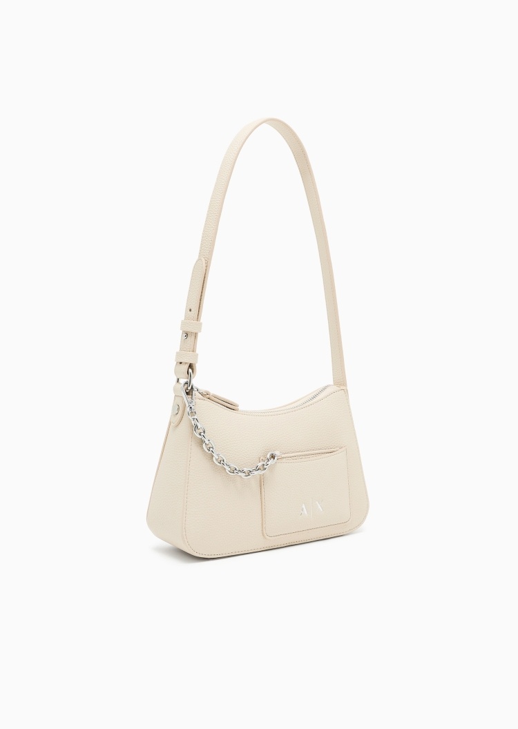 ARMANI EXCHANGE 女士拉链轻便通勤Hobo时尚小号单肩包