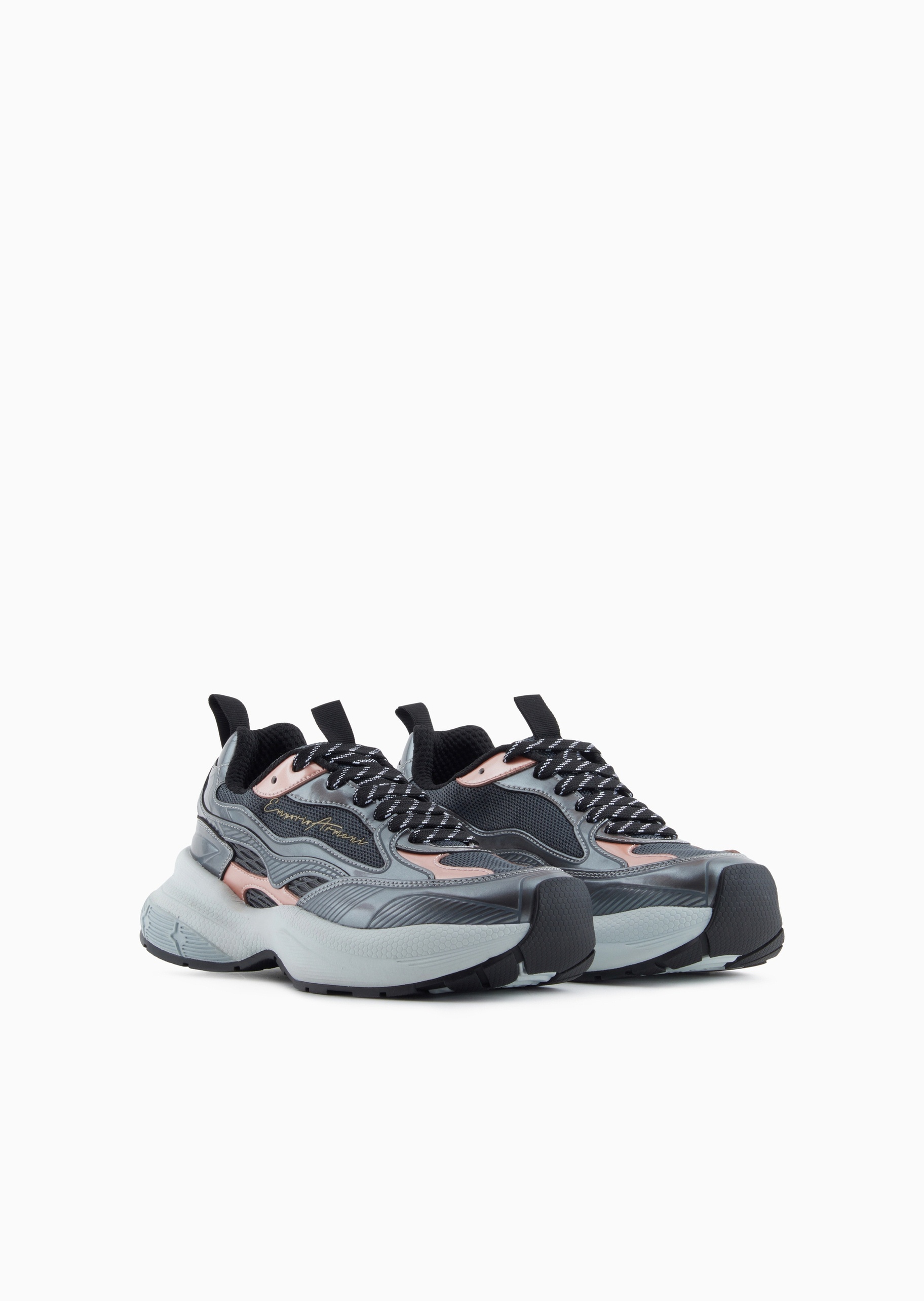 Emporio Armani 女士拼接机甲风休闲运动厚底老爹鞋