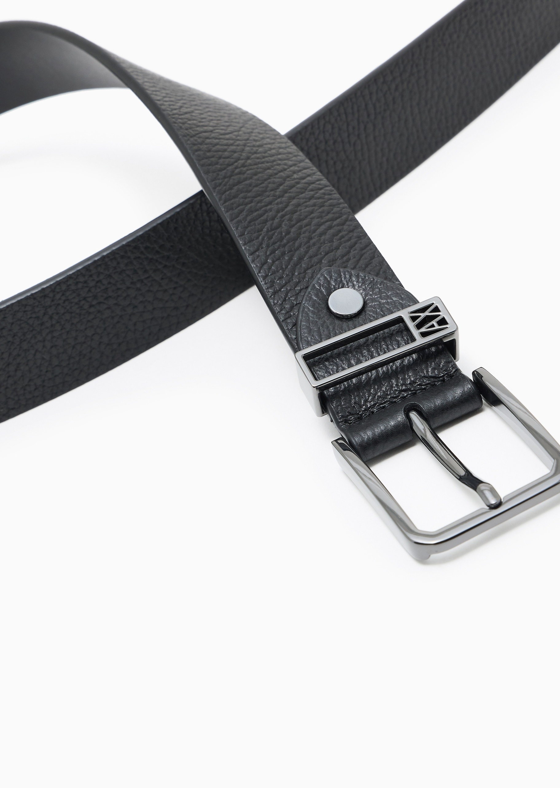 ARMANI EXCHANGE 男士复古老钱风通勤针扣腰带3.5CM礼物