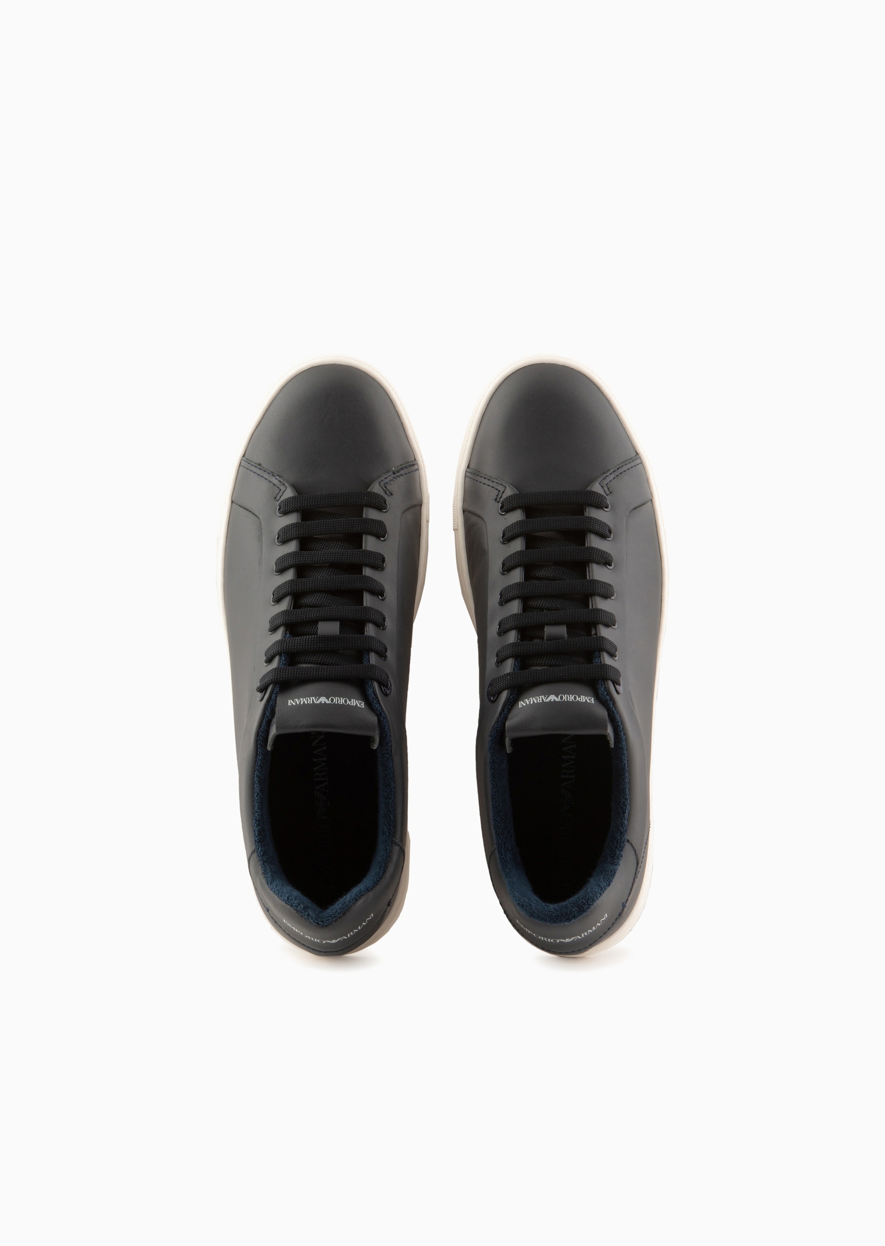 Emporio Armani 男士轻户外牛皮革绑带休闲运动板鞋