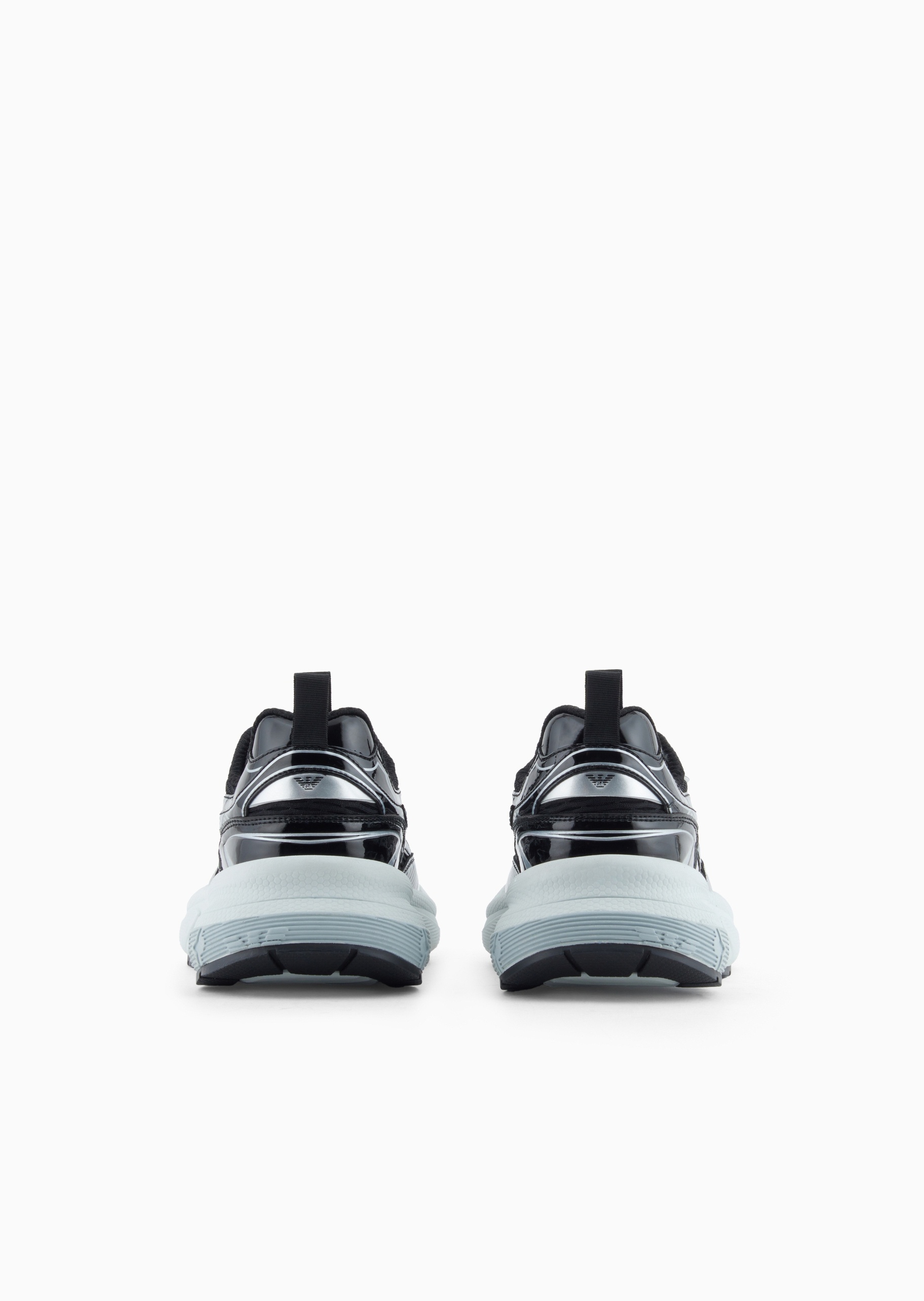 Emporio Armani 女士系带低帮厚底老爹网面拼接运动鞋