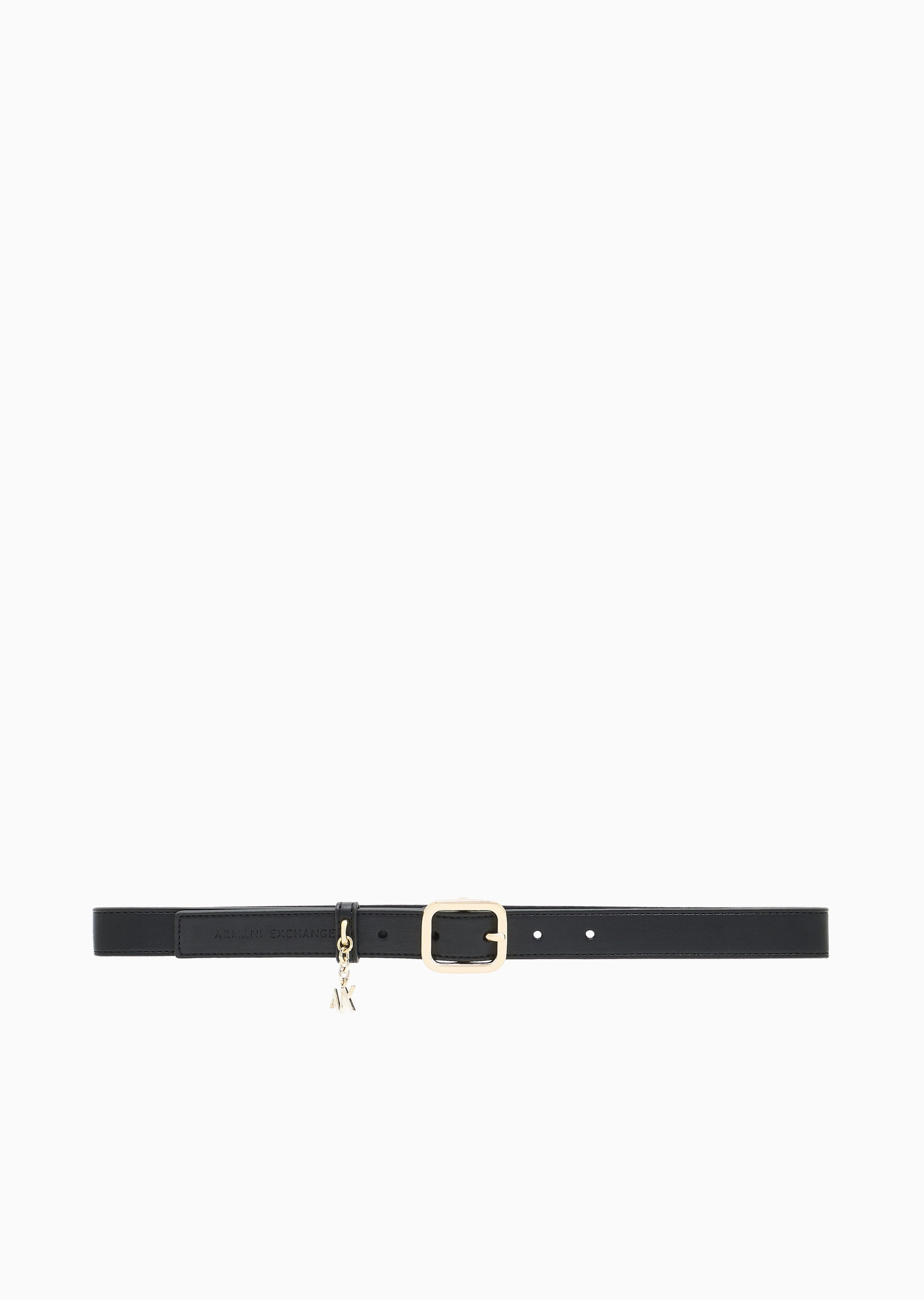 ARMANI EXCHANGE 女士细款方形带扣字母吊坠针扣腰带