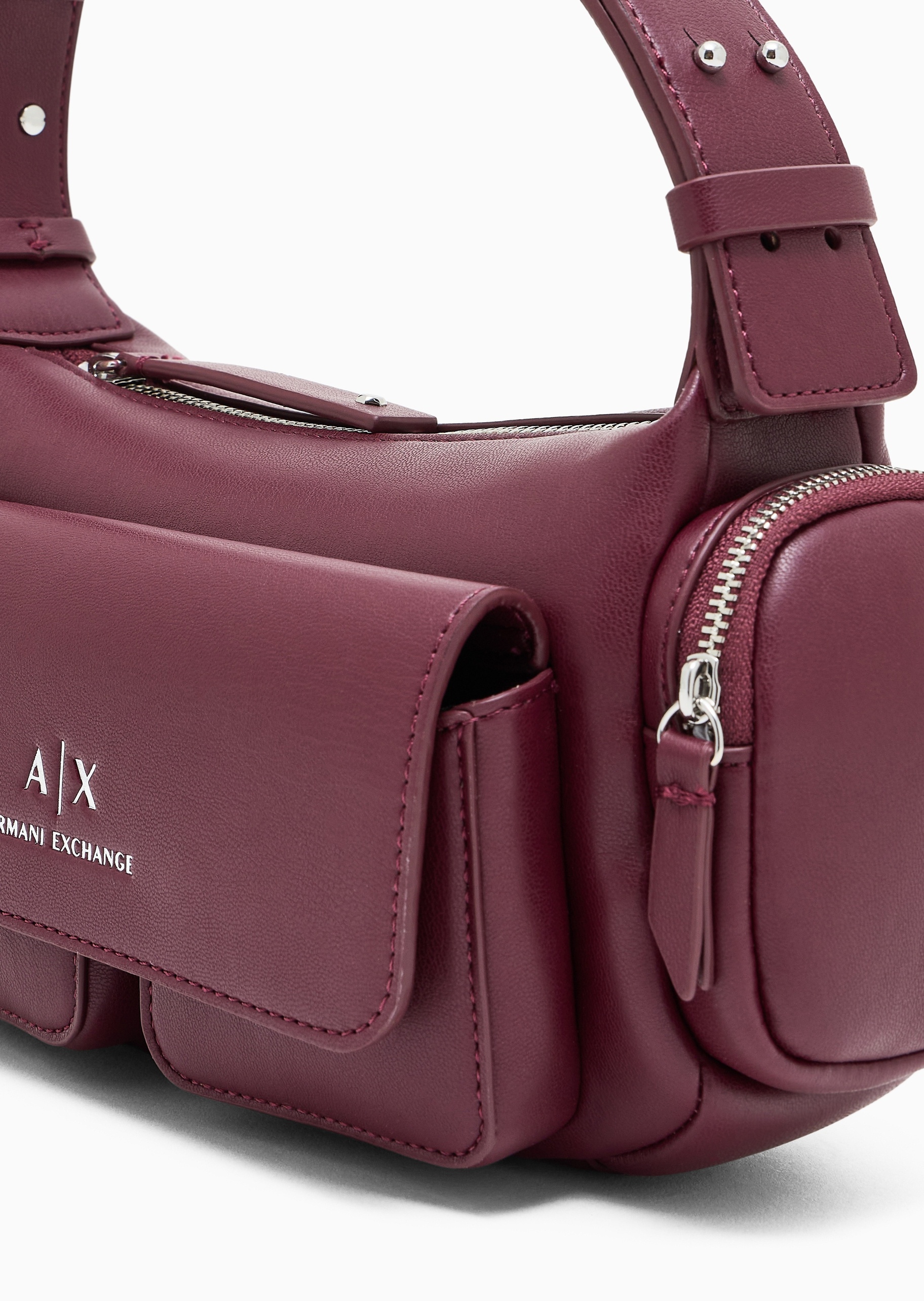 ARMANI EXCHANGE 女士拉链Hobo可调节手提单肩包
