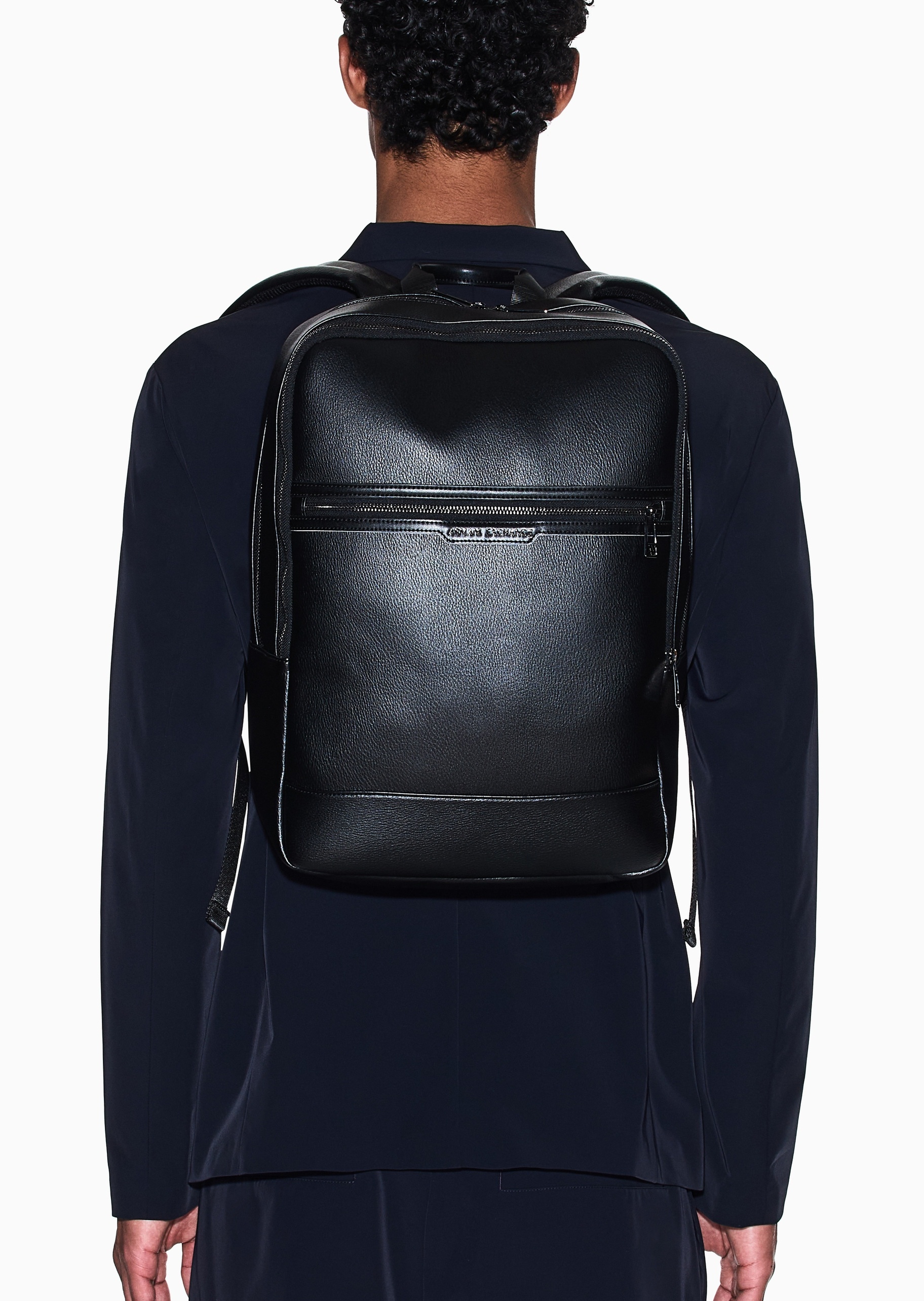 ARMANI EXCHANGE 男士大容量拉链方形可调节手提双肩包