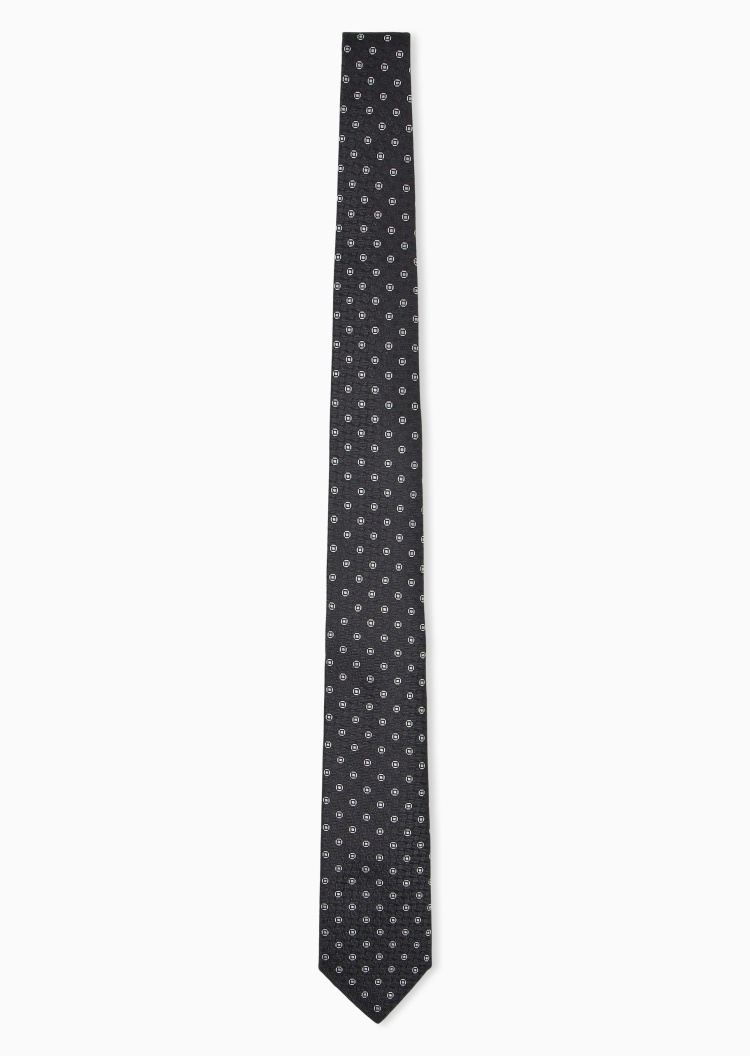 Giorgio Armani 男士桑蚕丝手打箭头型几何提花领带