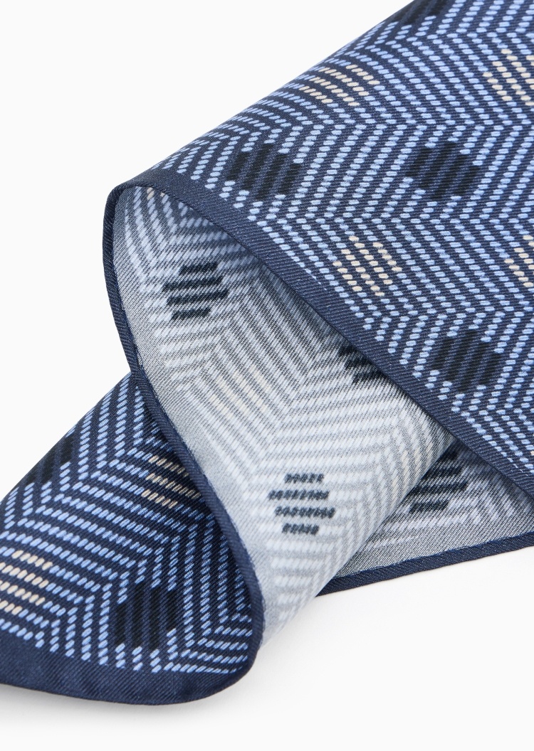 Giorgio Armani 男士桑蚕丝正方形通体提花正装口袋巾