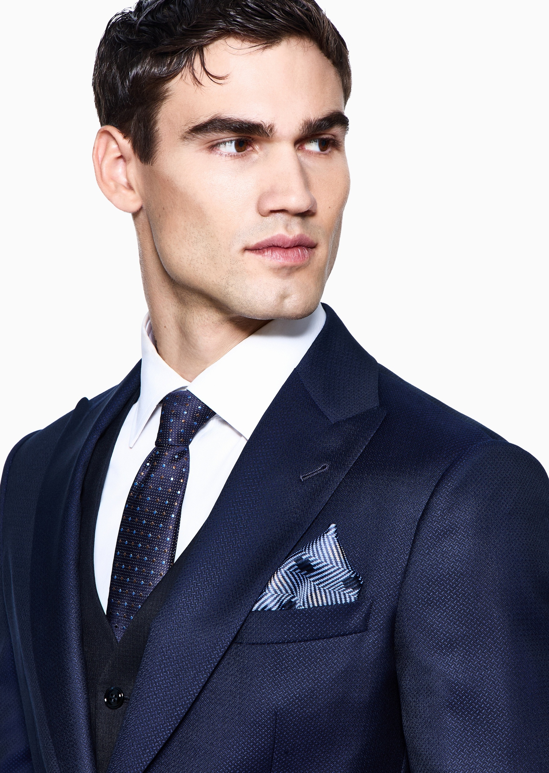 Giorgio Armani 男士桑蚕丝正方形通体提花正装口袋巾