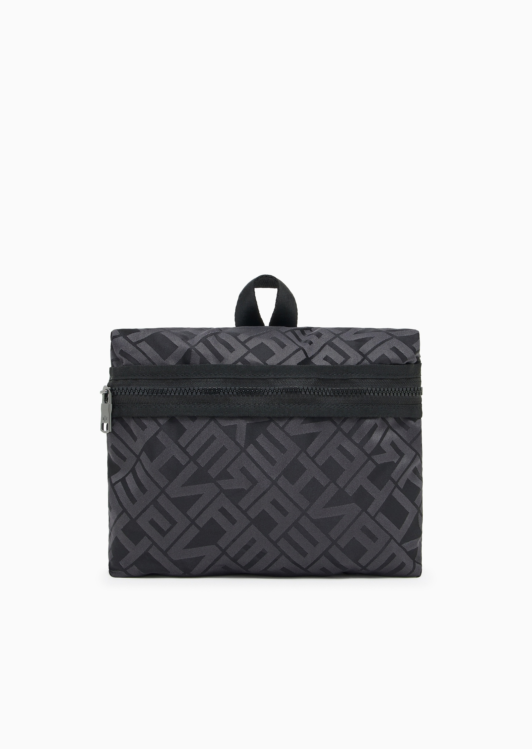 ARMANI EXCHANGE 男士大容量拉链可调节满印手提双肩包
