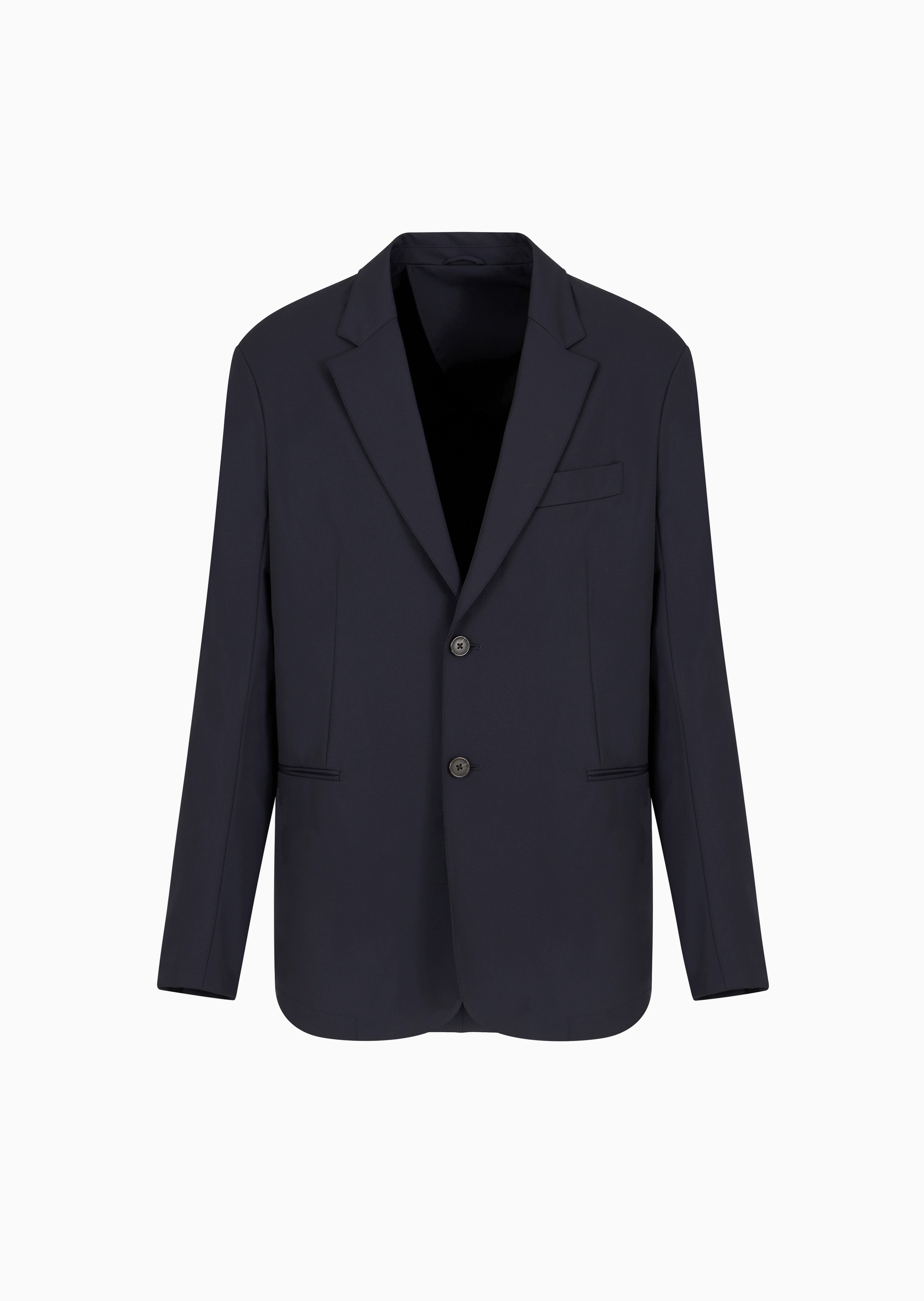 Emporio Armani 男士合身长袖平驳领经典纯色西装外套