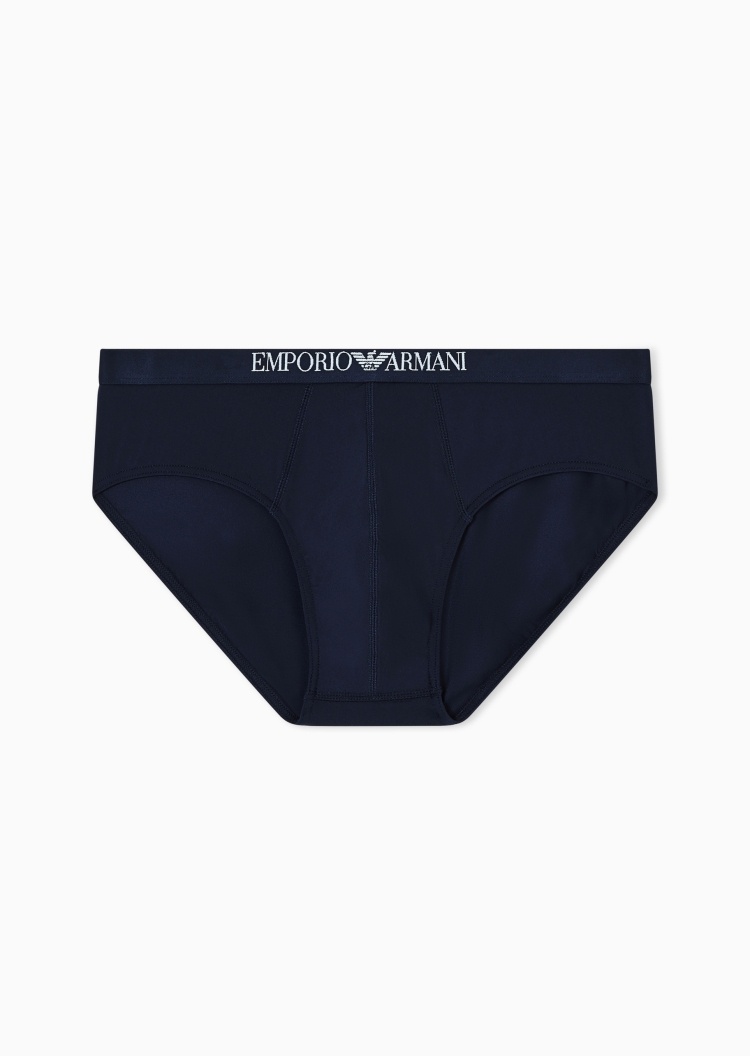 Emporio Armani 男士弹力三角性感刺绣腰边时尚内裤