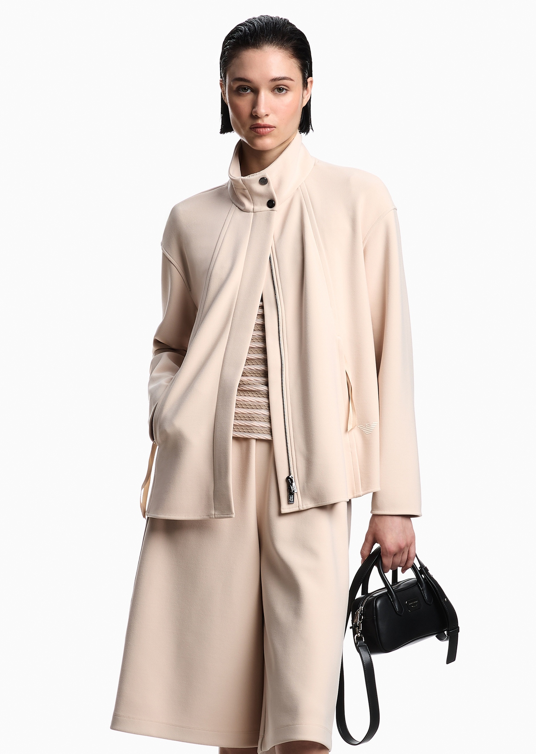 Emporio Armani 女士拉链长方形可拆肩带单肩斜挎手提包