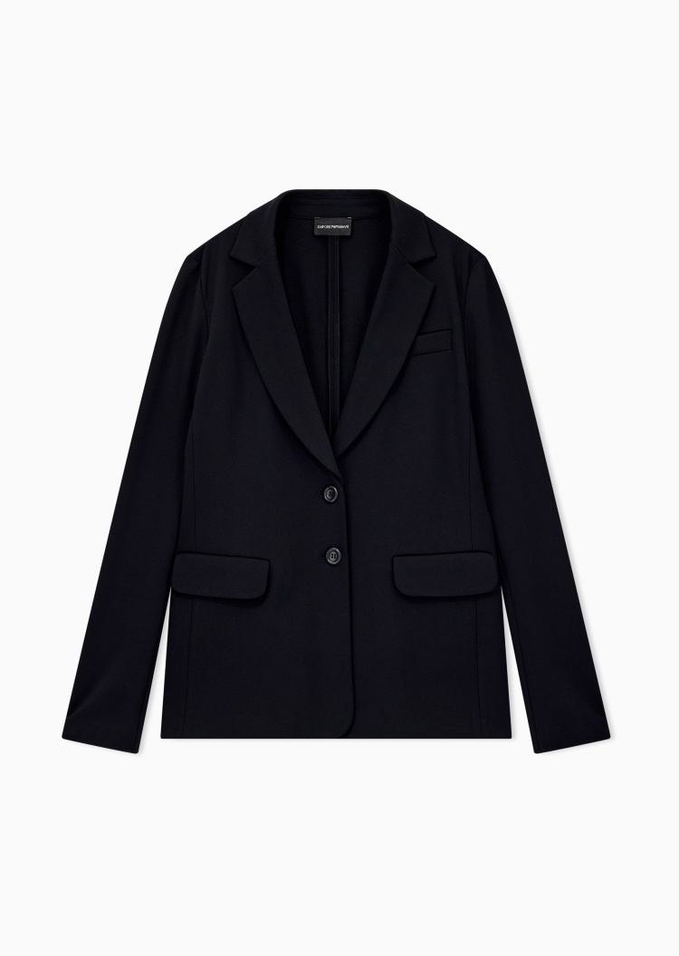 Emporio Armani 女士长袖平驳领单排扣商务休闲西装外套