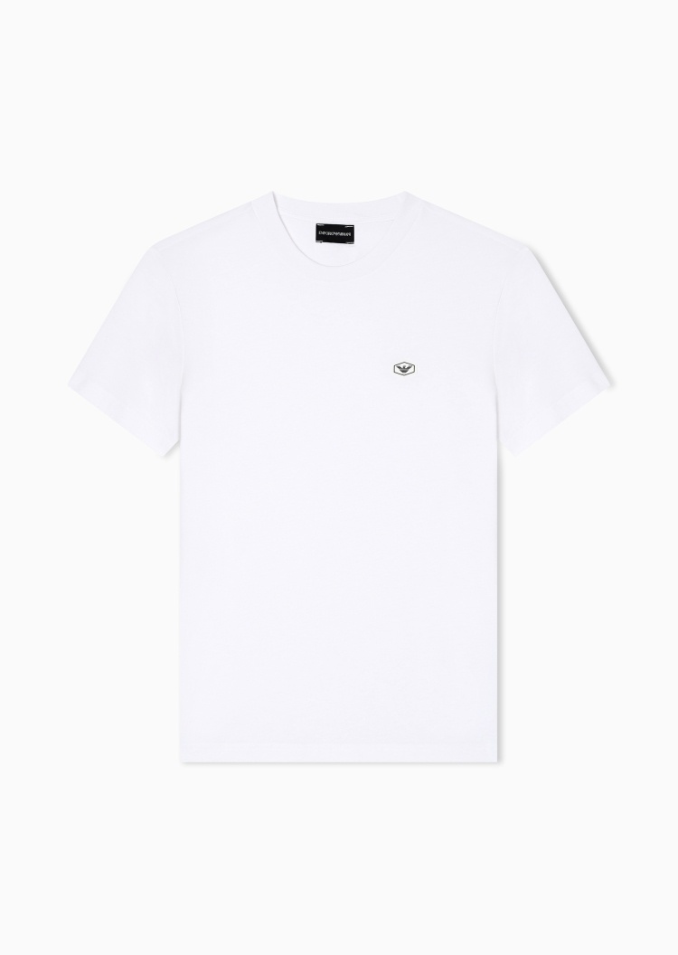 Emporio Armani 男士纯棉修身短袖圆领正肩纯色T恤