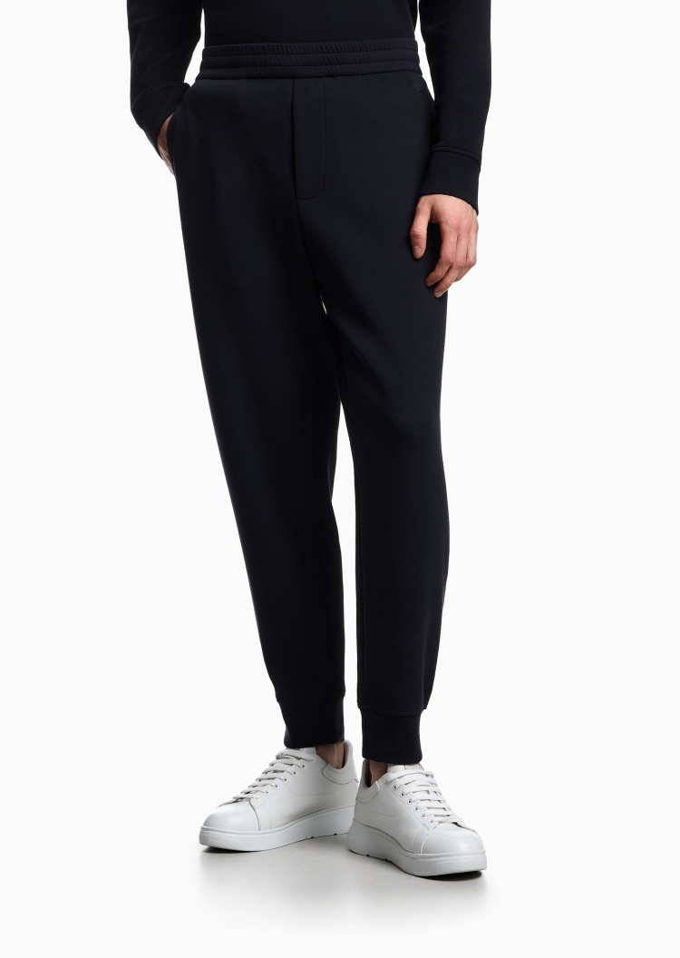 Emporio Armani 男士棉质弹力宽松长款锥形束脚慢跑卫裤