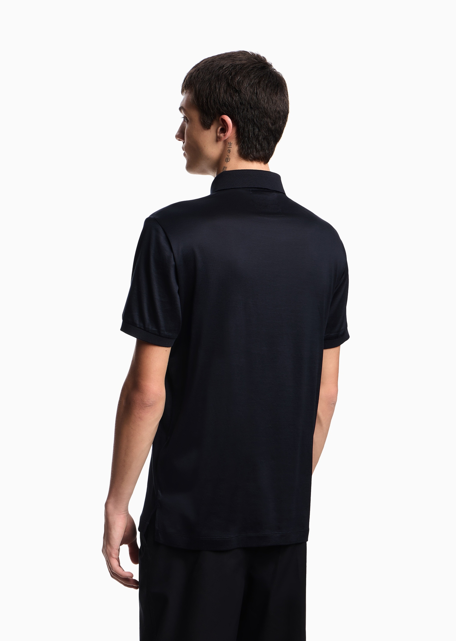 Emporio Armani 男士凉爽莱赛尔合身短袖翻领多色Polo衫