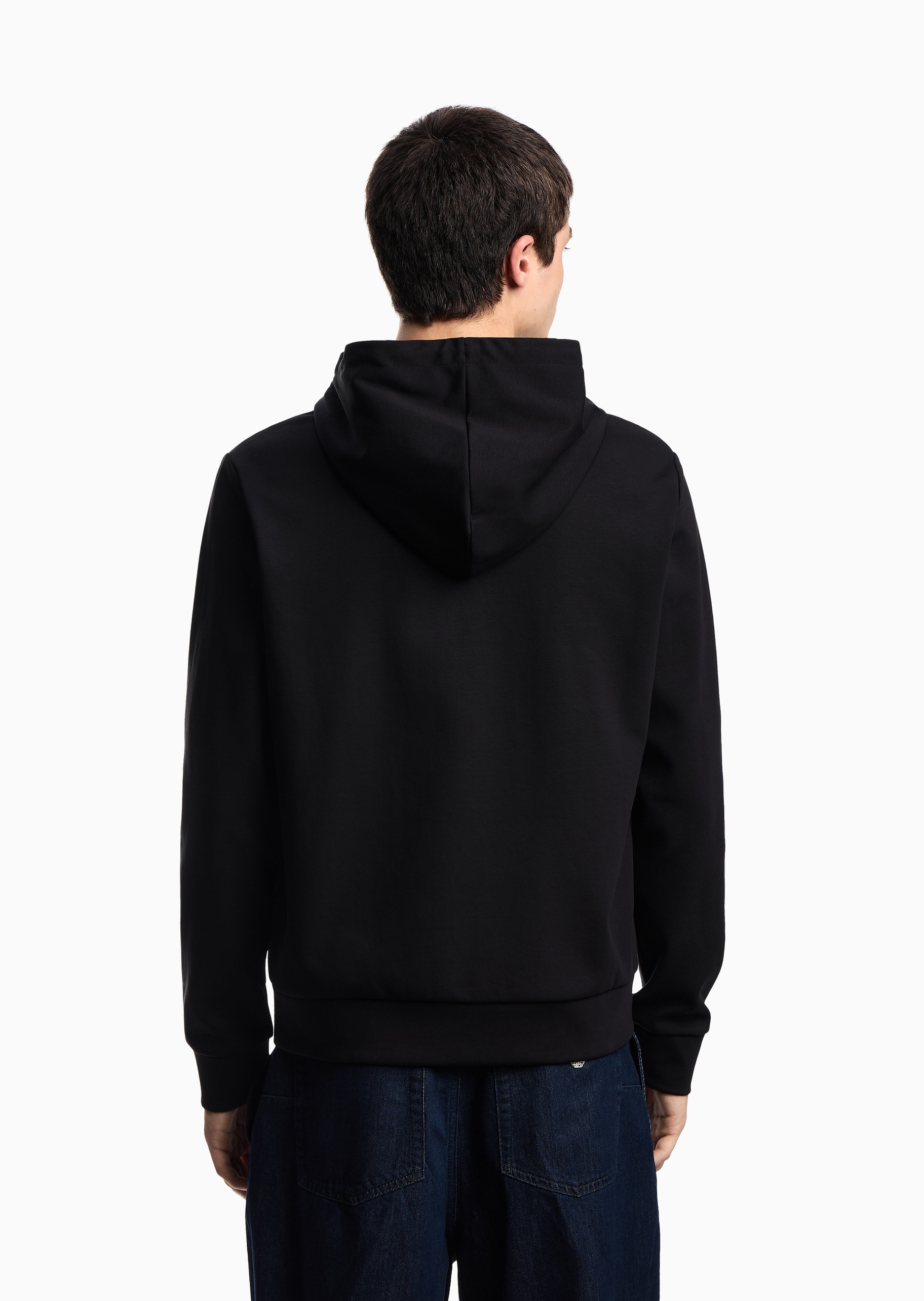 Emporio Armani 男士棉质合身长袖连帽拉链开衫卫衣外套