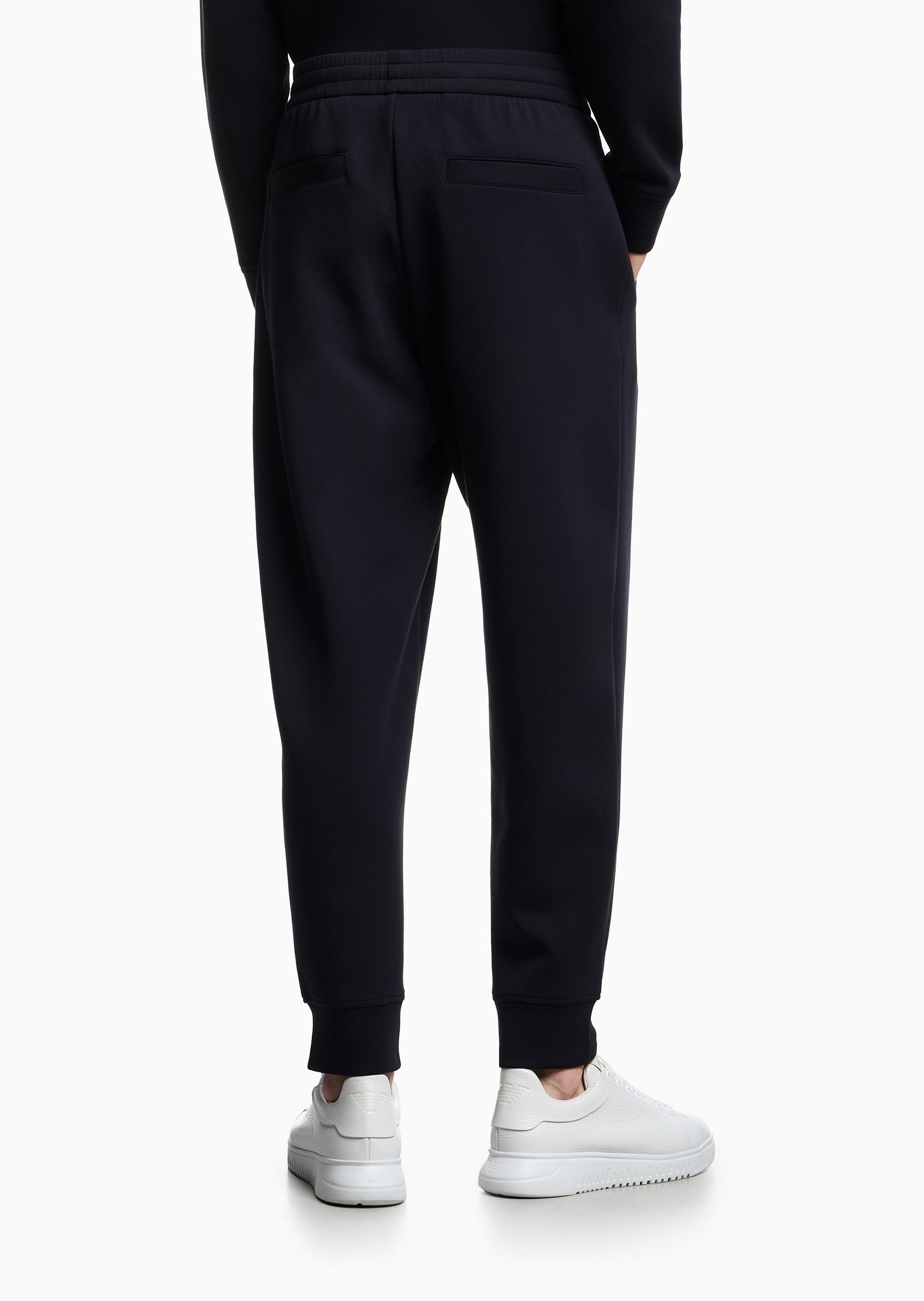 Emporio Armani 男士棉质弹力宽松长款锥形束脚慢跑卫裤