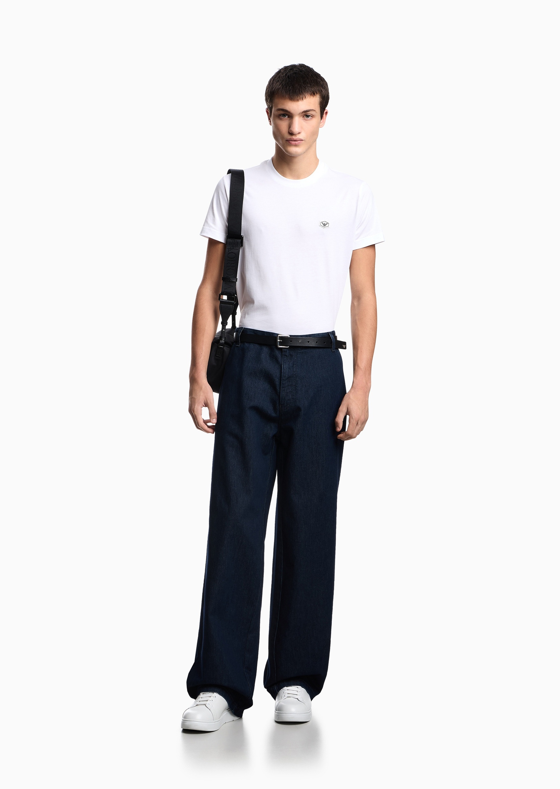 Emporio Armani 男士全棉修身短袖圆领正肩纯色T恤