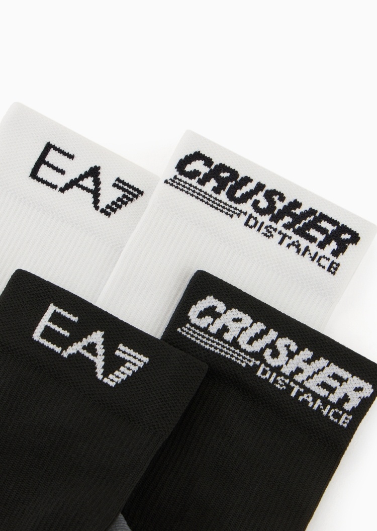 EA7 男女同款CRUSHER两双装健身短袜套装