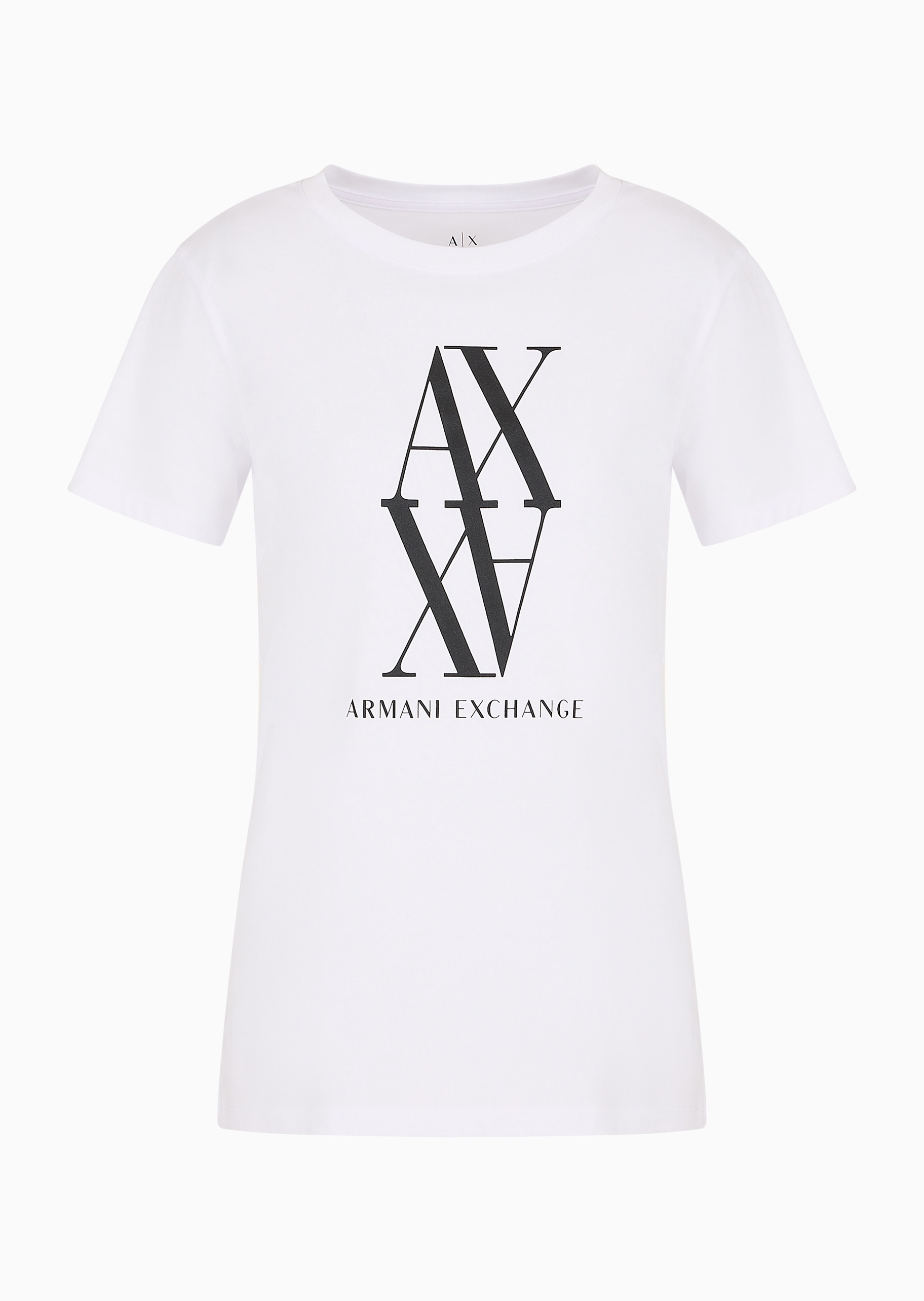 ARMANI EXCHANGE 女士全棉合身短袖圆领LOGO印花T恤