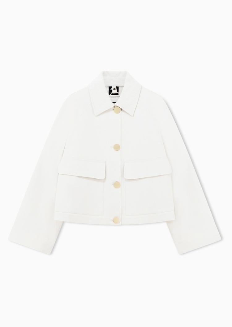 ARMANI EXCHANGE 女士轻薄长袖短款翻领插肩通勤棉服外套