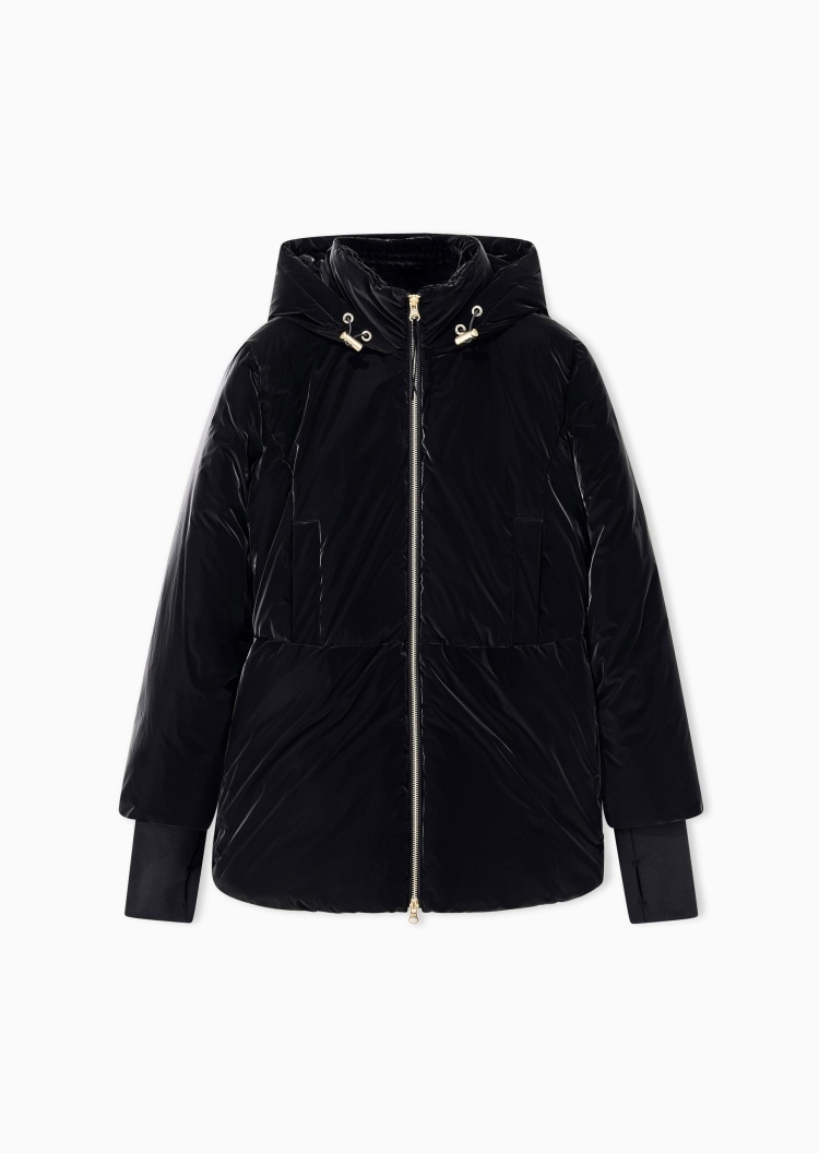 ARMANI EXCHANGE 女士拉链连帽收腰通勤休闲棉服外套