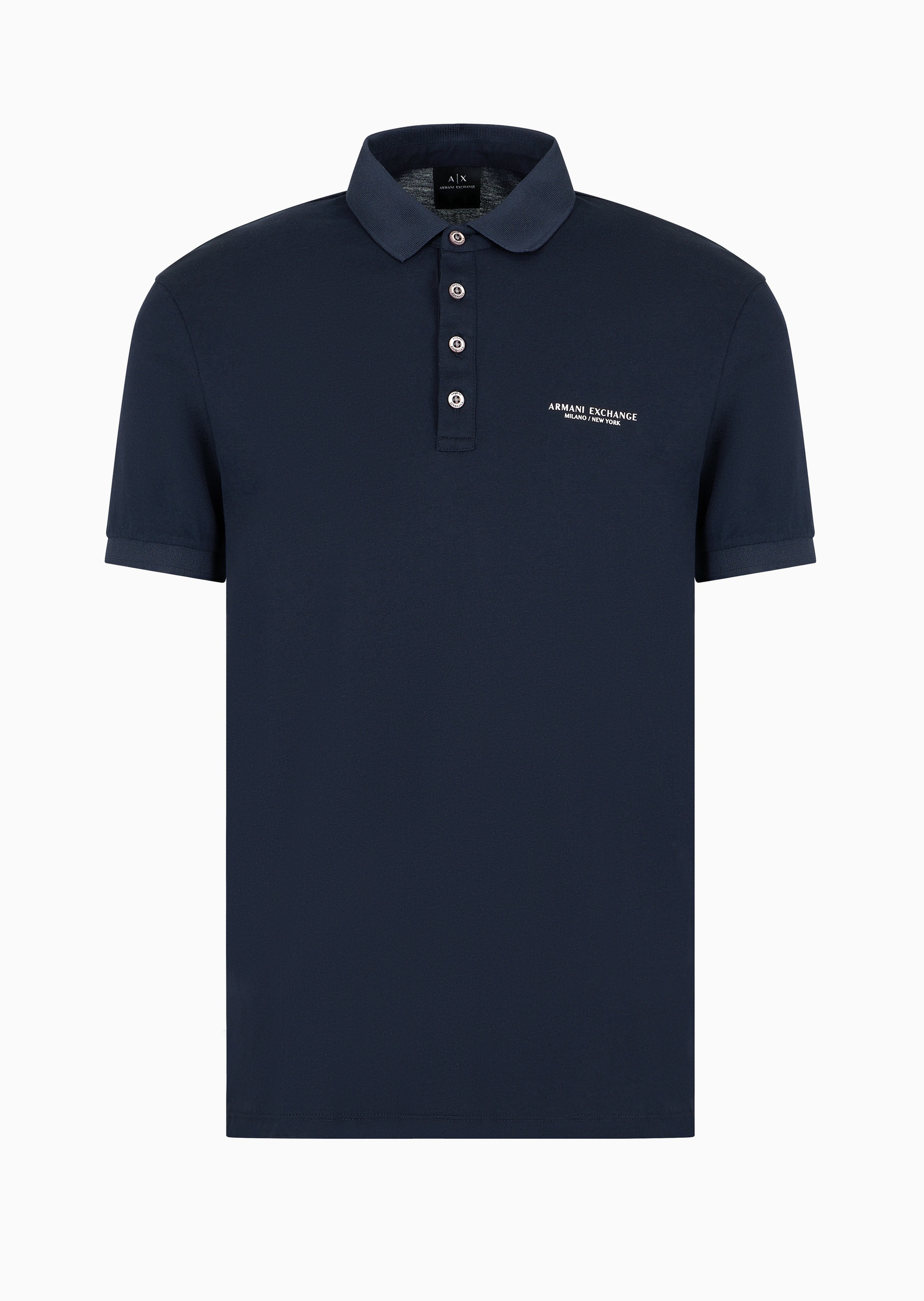 ARMANI EXCHANGE 男士全棉合身短袖翻领简约纯色Polo衫