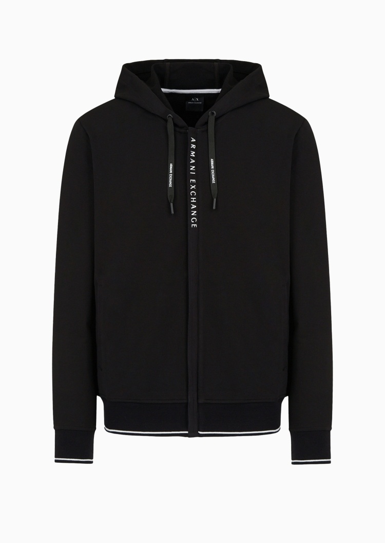 ARMANI EXCHANGE 男士纯棉弹力重磅合身长袖连帽卫衣外套
