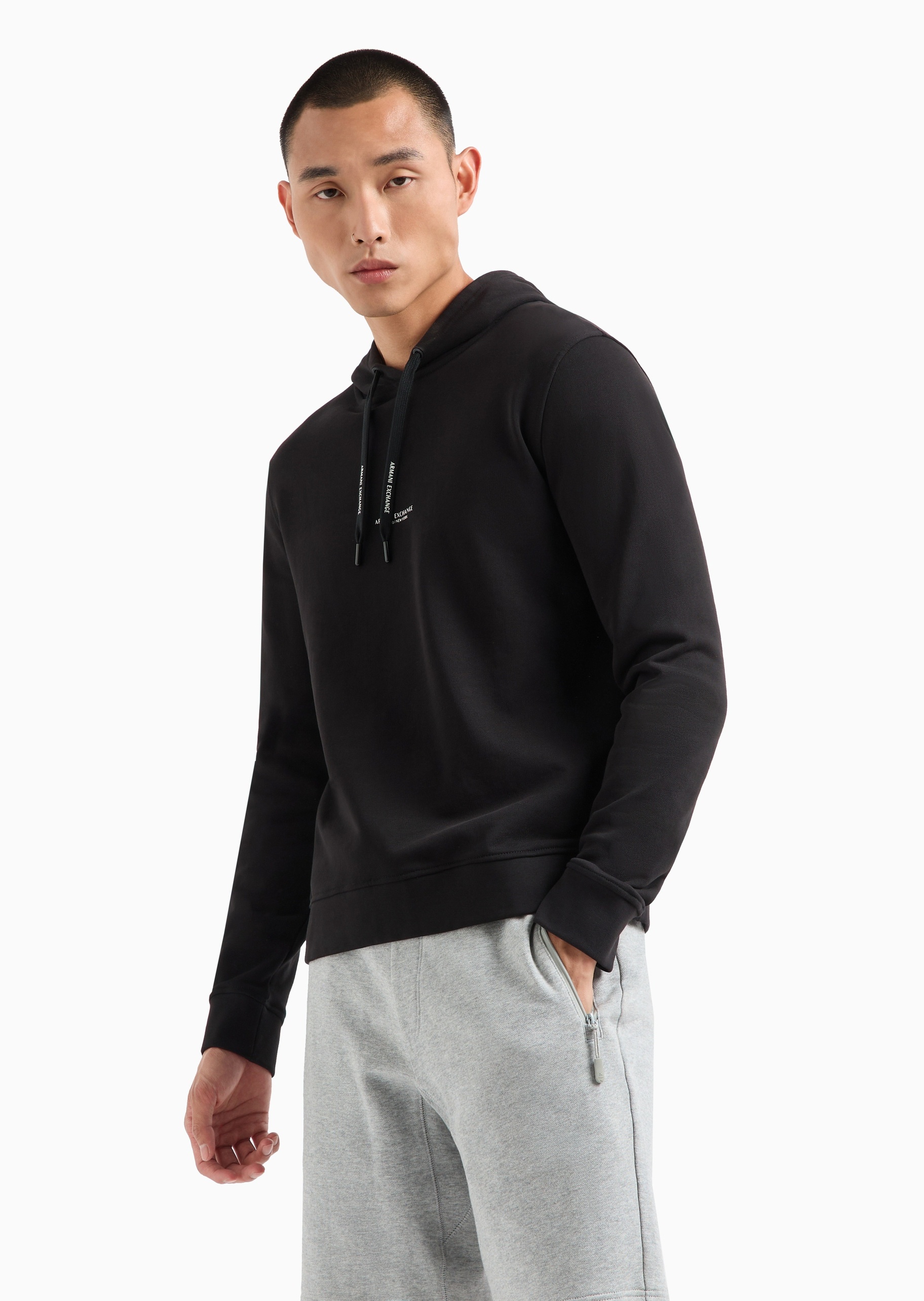 ARMANI EXCHANGE 男士全棉合身长袖连帽落肩休闲简约卫衣